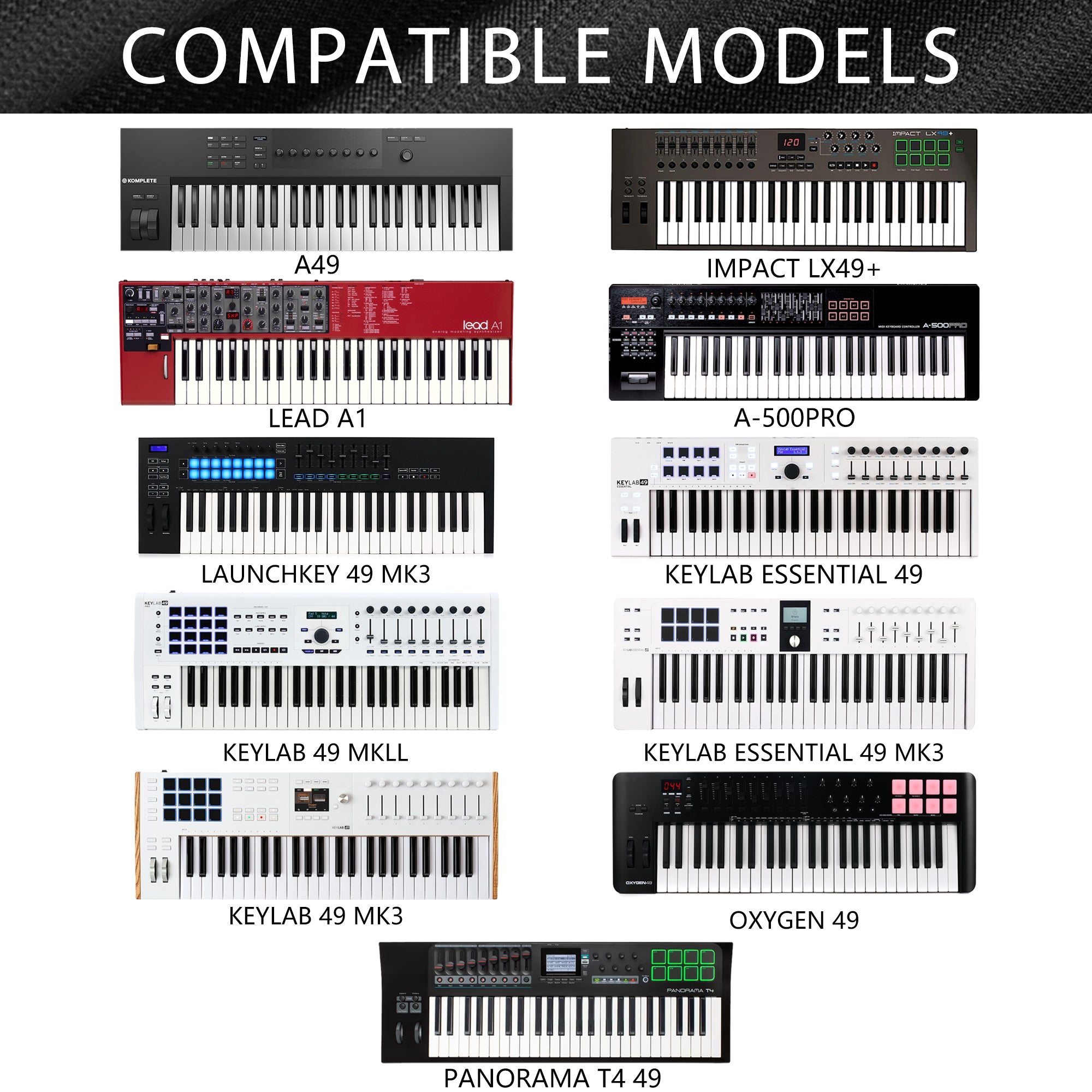 Musiin 49 Key Piano Keyboard Cover Compatible with Nord Synthesizer Lead A1