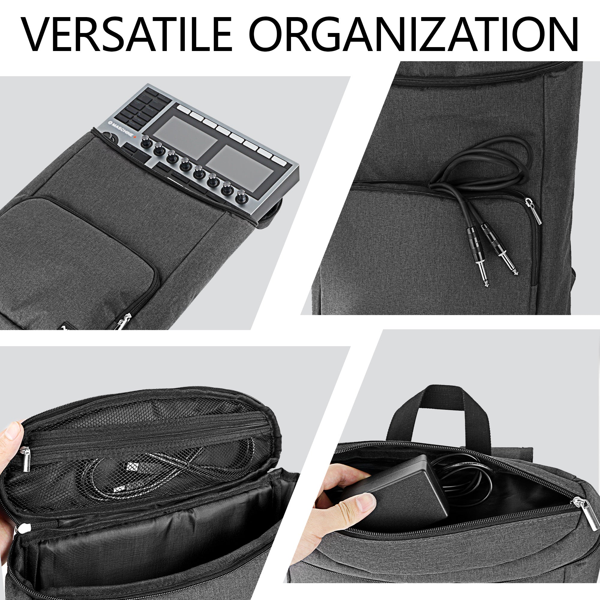 Musiin Audio Workstation Backpack Compatible with NI Maschine+,Ableton Push3,AKAI MPC One+,Line 6 Helix Stadiu,Elektron Tonverk, Launch Control XL MK3 Ultimate Protection for Device and Cover