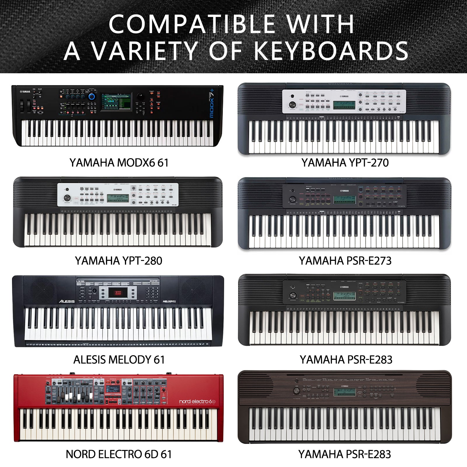 Musiin Pro Shield: Ultimate Stretch-fit Chinlon Keyboard Cover - Water & Dust Resistant, Compatible with Nord Electro 6D 61 keys Keyboard