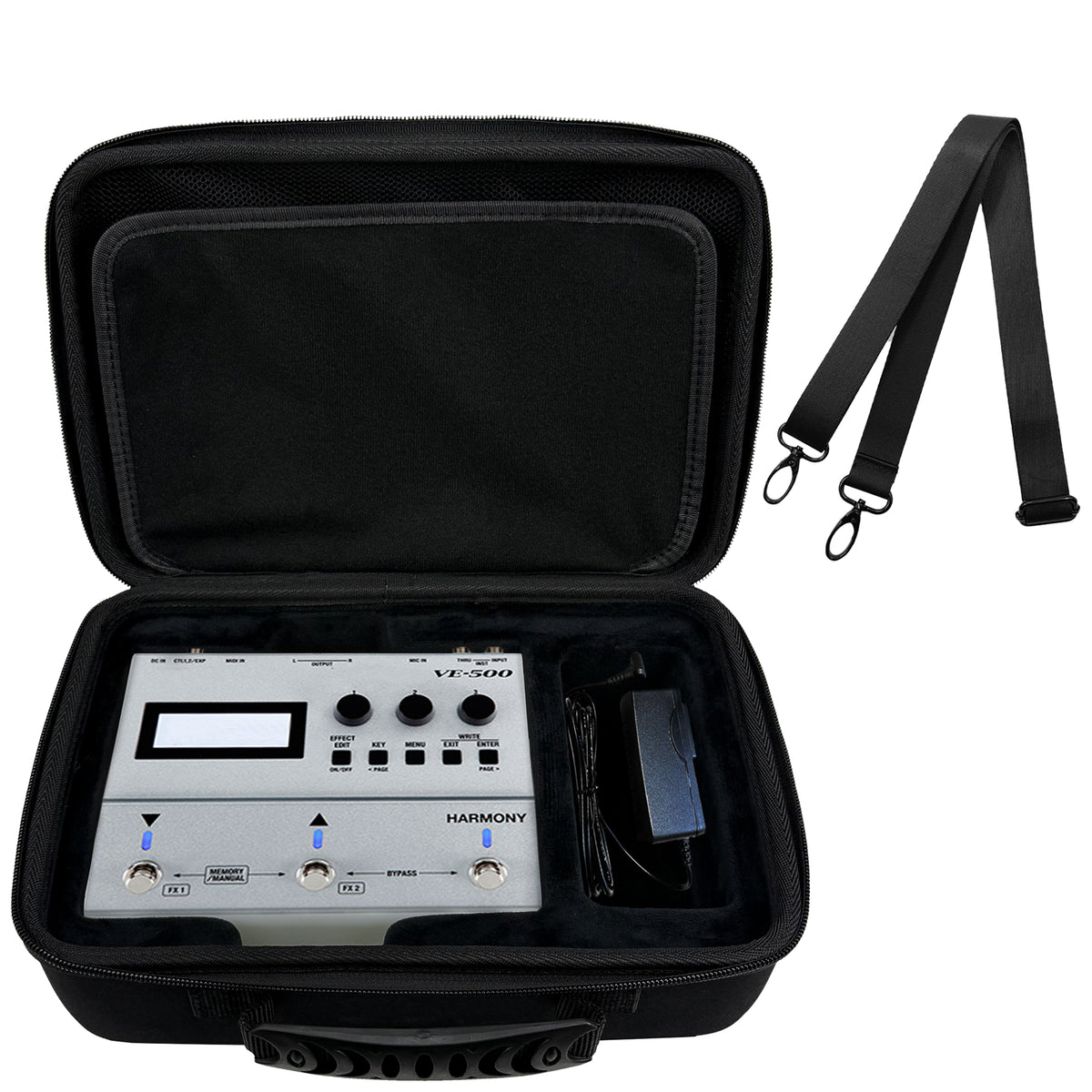 Musiin Guitar Effects Pedal Case Compatible with IK Multimedia TONEX Pedal X-VIBE, X-DRIVE, X-SPACE, X-TIME, Suitable for Performance, Practice and Travel Portable Shockproof Storage with strap