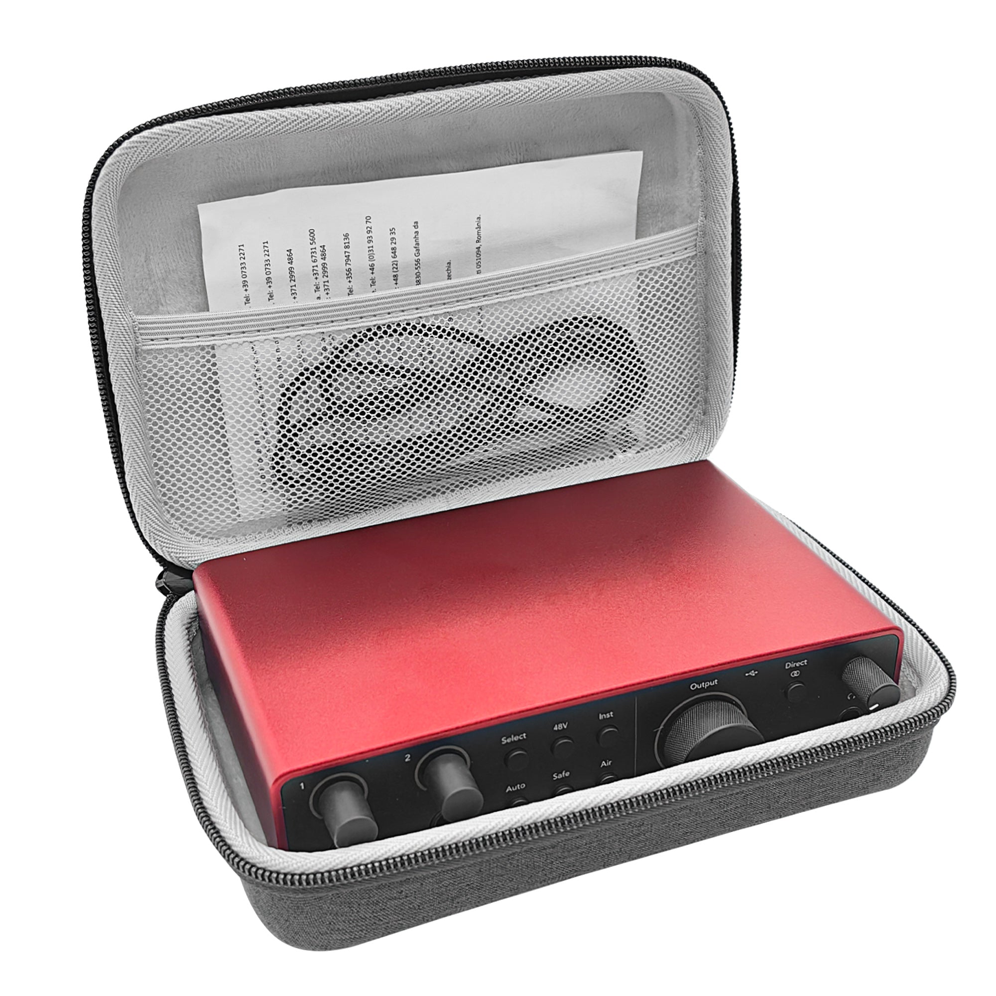 Musiin Premium Velvet Travel Case Compatible with Focusrite Scarlett 2i2 case 4th Gen Audio Interface, HardShell case Match 2i2 Protective Travel Carrying cover Bag