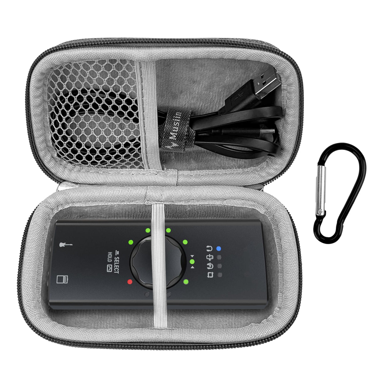 Musiin Custom Guitar Audio Interface Carrying Case Compatible with IK Multimedia iRig HD X, iRig 2, iRig HD 2, Teenage Engineering TX-6, EVA Hard Shell Portable Bag with Mesh Pocket
