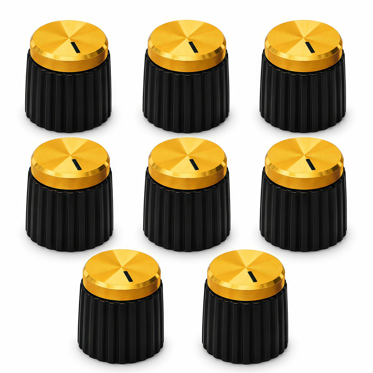 Musiin Gold Top Audio Samplers Knobs Compatible with Akai MPC Sample(8Pack)Ribbed grip for better control Indicator line for quick positioning adjustment accuracy Portable replacement