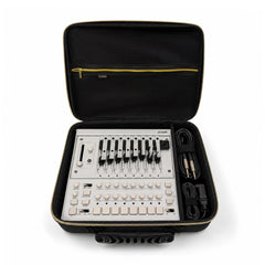 Musiin Custom Acoustic Synthesizer Case Compatible with KORG Phase 8, with Mesh Pocket, Cable Compartment, Gold Zipper and Handle for Studio, Daily Storage and Stage Carrying (Gold Tone Edition)