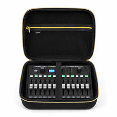 Musiin Audio Mixer Case Compatible with Behringer P24, Gold Top Zipper Comfortable Handle and Internal fix Strap Design, for Studio, Travel and Live Performance Carrying(Gold Tone Edition)