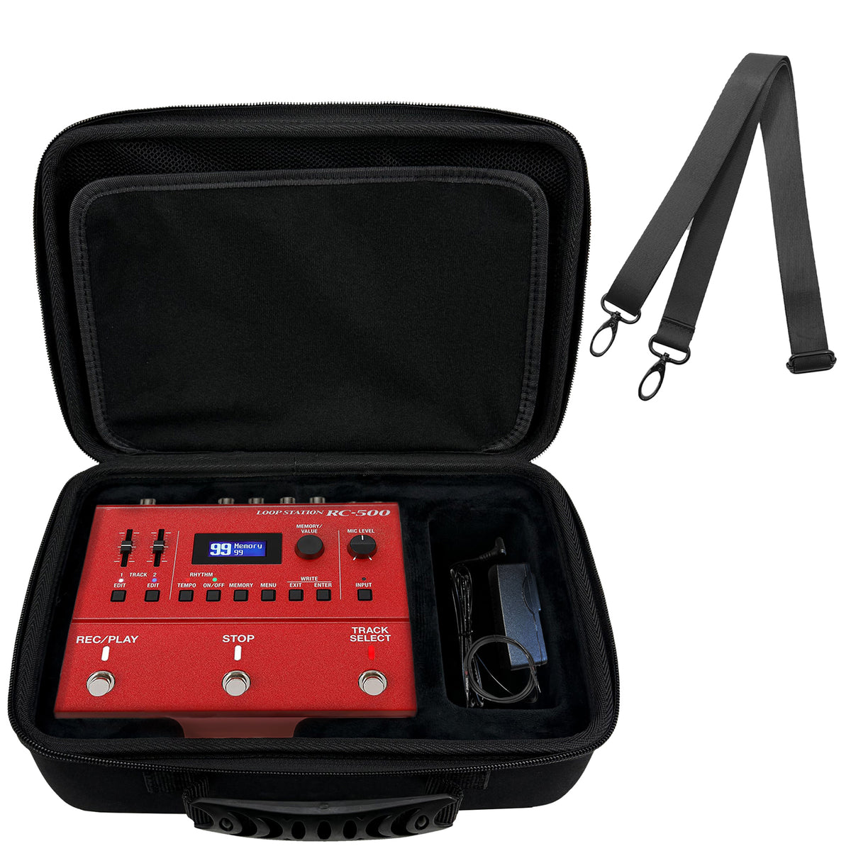 Musiin Vocal Performer Case Compatible with Boss VE-500 Vocal Effects RC-500 Loop Station storage,Comfort Handle and Adjustable Shoulder Strap for Performance, Practice and Portable Shockproof