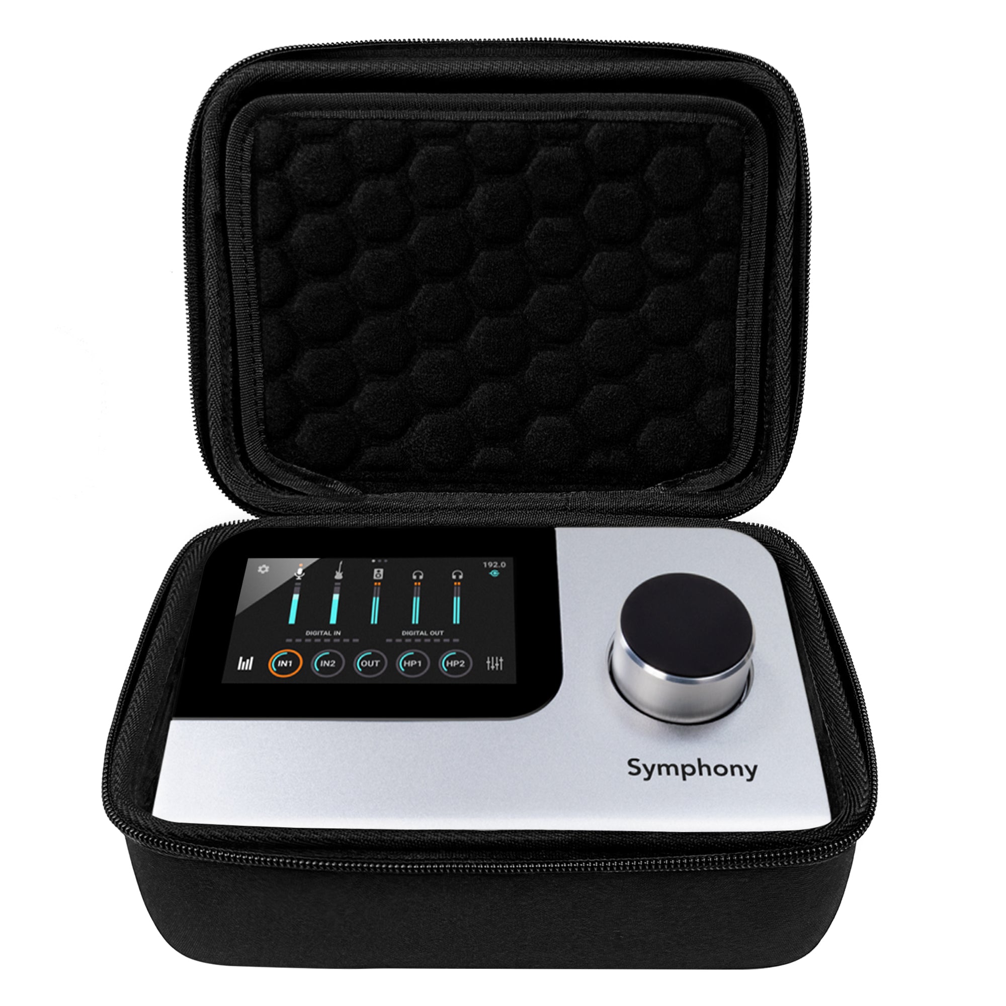 Musiin Custom Audio Interface Case Compatible with Apogee Symphony Desktop, EVA Hard Shell with Dual Zippers, Mesh Pocket & Handle, Protective Storage for Studio Recording, Live Show & Travel Bag