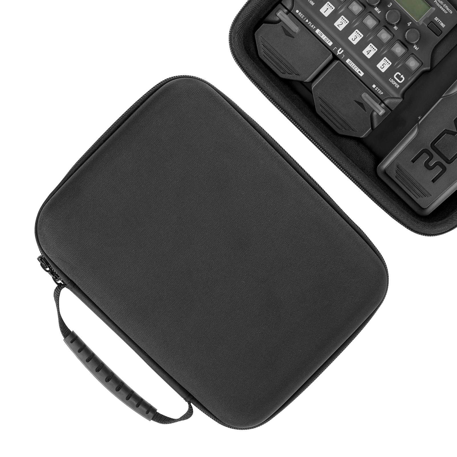 Musiin Premium velvet Hard Case Compatible with Softube Flow Studio, Zoom G1X Four case B1X A1X Guitar Bass Multi-Effects Processor Pedal cover(Black)