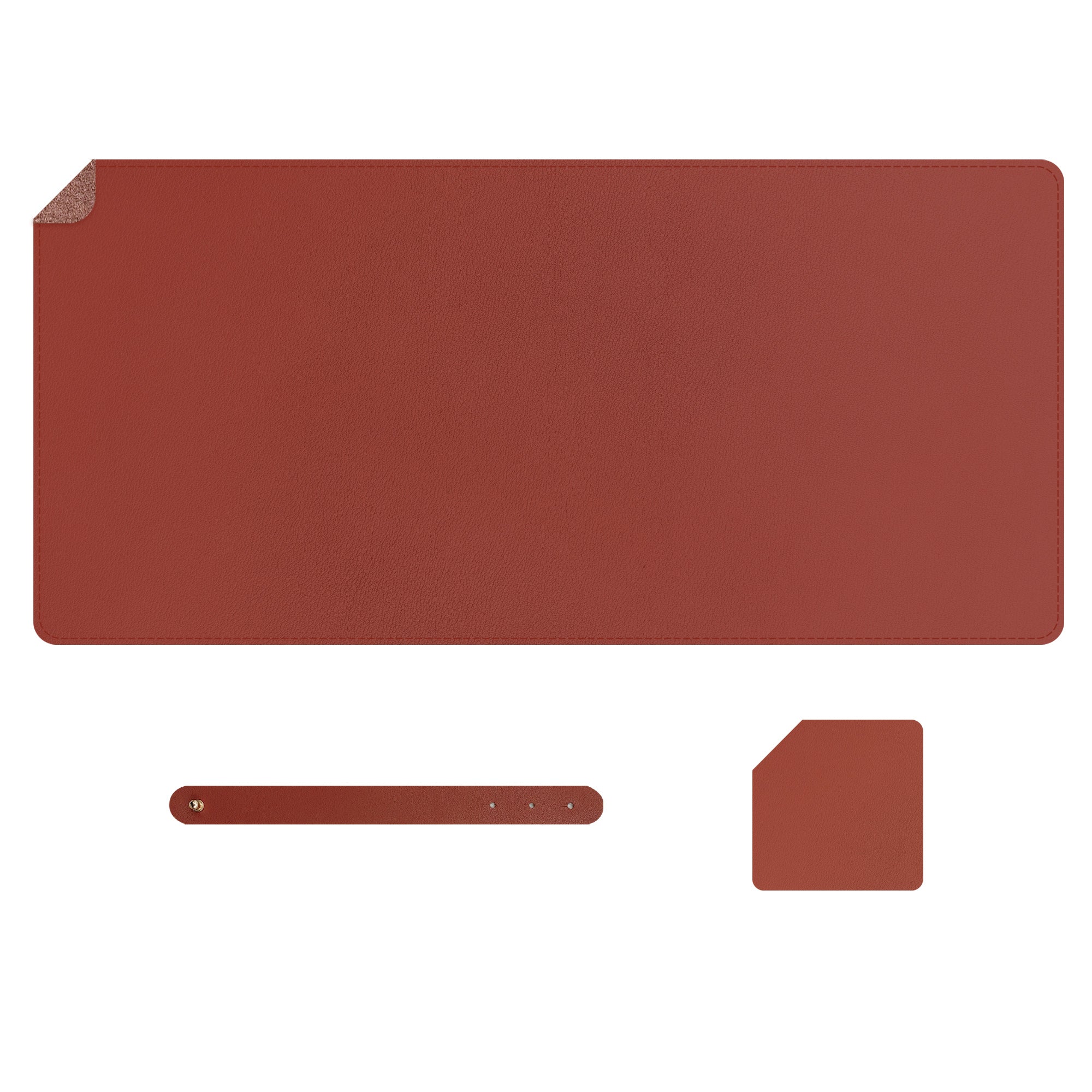 Musiin Music Studio Desk Leather Mouse and Keyboard Mat with Coaster, Ideal for Office, Creative Work, and Recording Studios