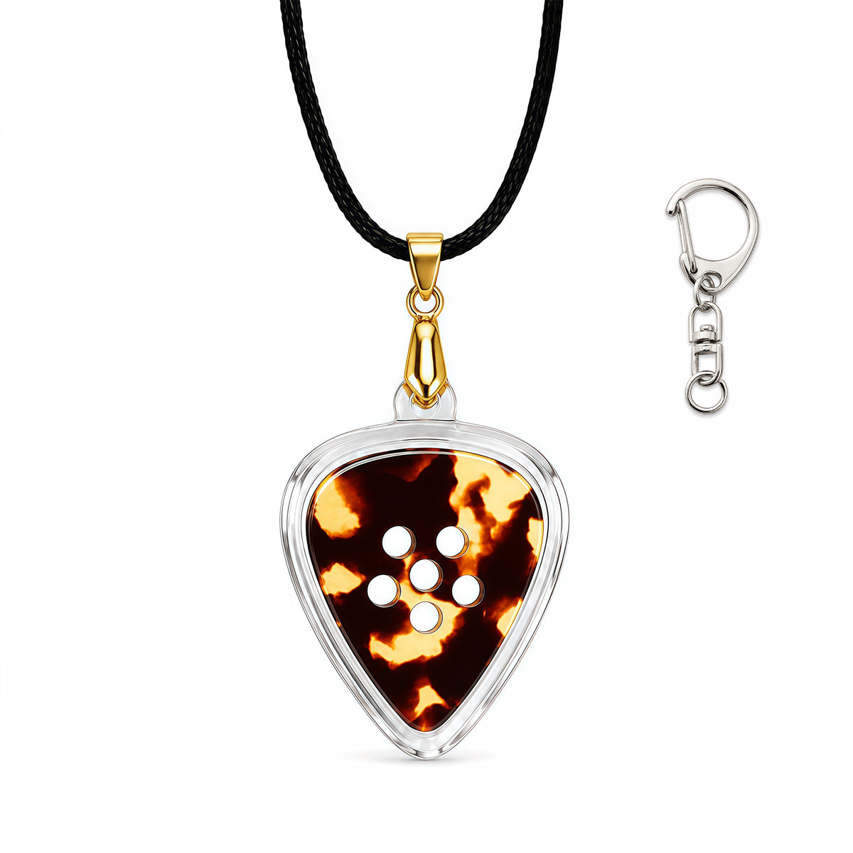Musiin Collection Guitar Pick Holder Necklace(Gold-Tone Standard)