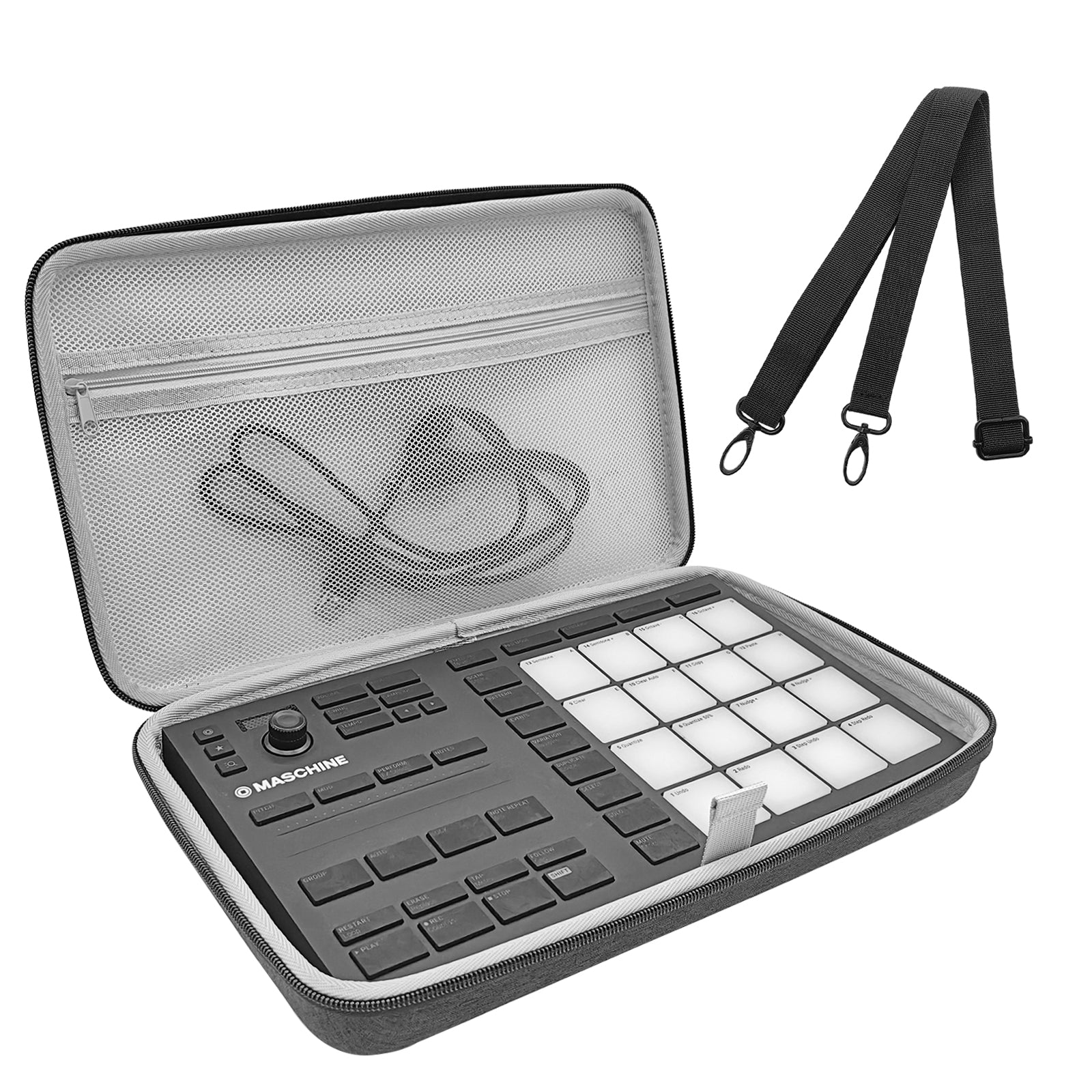 Musiin Premium Velvet Hardshell Travel Case Compatible with Native Instruments Maschine Mikro MK3 case Drum Controller Analog Device cover