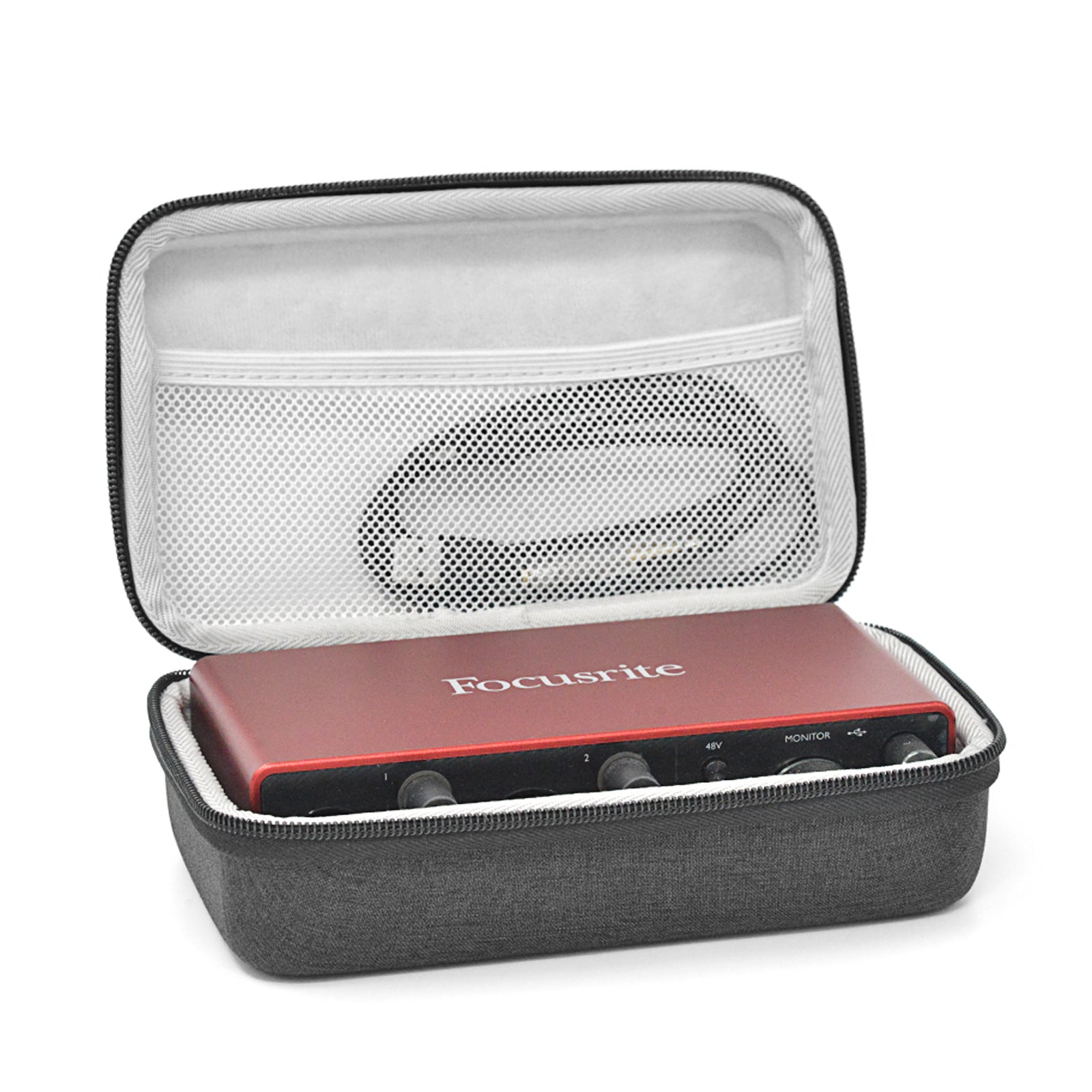 Musiin Audio Interface Case, Compatible with Focusrite Scarlett 2i2 4th Gen, Roland AIRA Compact P-6, Fourth Generation Audio Interface Cover, Velvet Interior