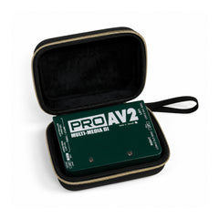 Musiin Direct Box Case Compatible with Radial ProAV2 JDI J48 Stereo Passive Multimedia,Upgraded Gold Top Zipper and Comfortable Handle,for Studio,Daily Storage and Stage Carrying (Gold Tone Edition)
