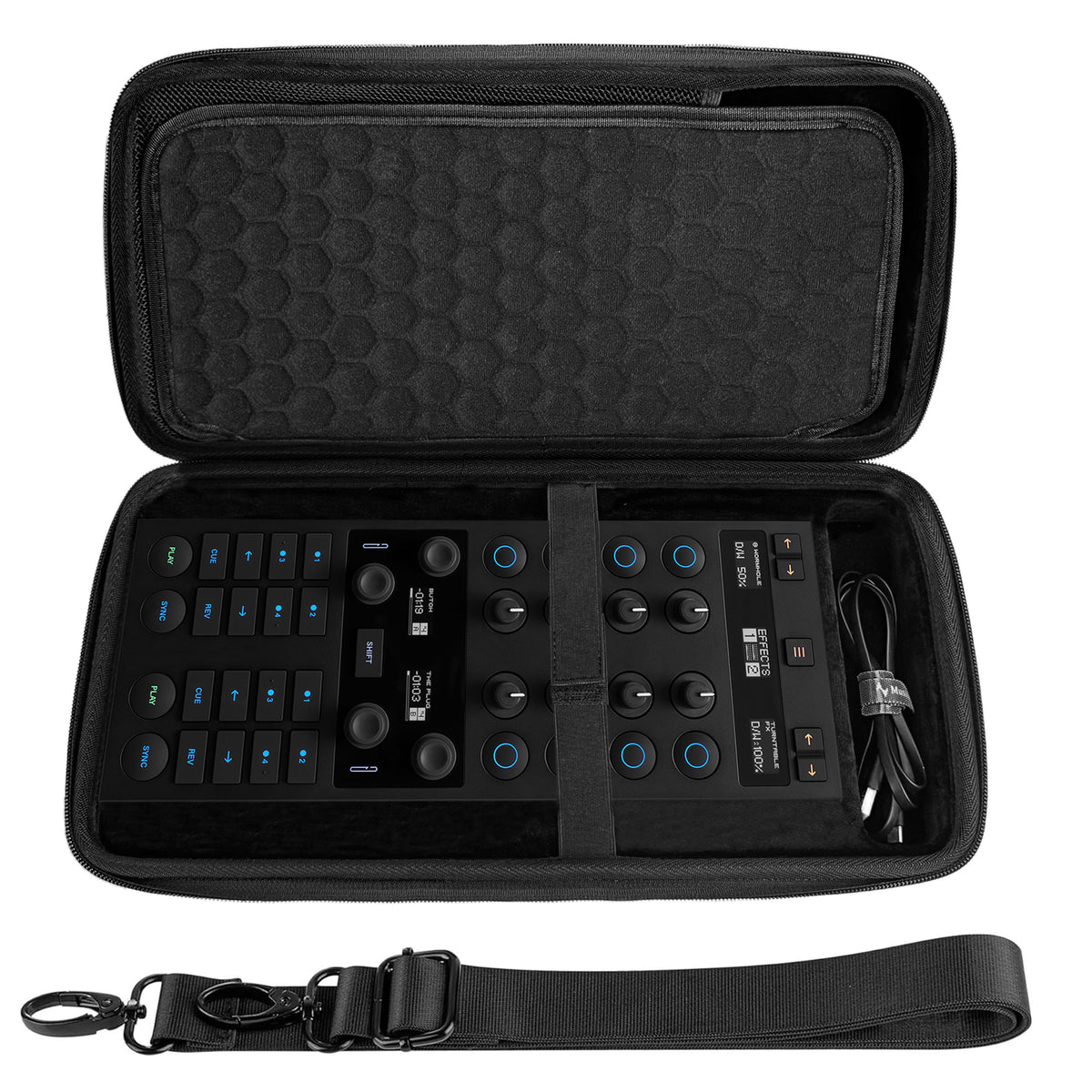 Musiin Premium DJ Controller Case Compatible with NI TRAKTOR Z1 MK3,F1,X1 Smooth Double Zippers, Soft Mesh Pocket, Hard Shell Carrying Case with Strap Ideal for Studio Storage and Outdoor Performance