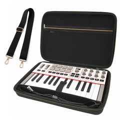 Musiin Premium MIDI Keyboard Controller Case Compatible with Akai Mini IV,Arturia MiniLab 3, MiniLab MkII,, 25-Key Synthesizer, Portable Protective Cover Bag with Shoulder Strap(Gold Tone Edition)