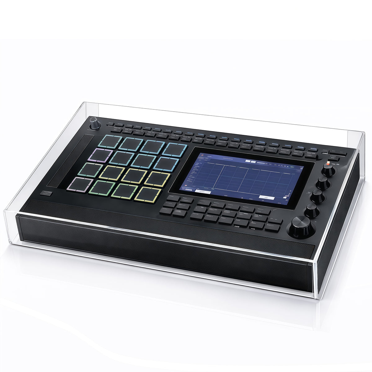 Musiin Audio Workstation Acrylic Protective Cover Compatible with MPC Live 3, Transparent Material, Reserved Wire Groove, Waterproof and Dustproof, Suitable for Home Studio Desktop Protection