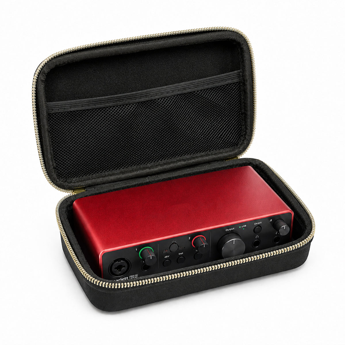 Musiin Custom Case Compatible With Focusrite 2i2 3rd Gen(Gold Tone Edition)