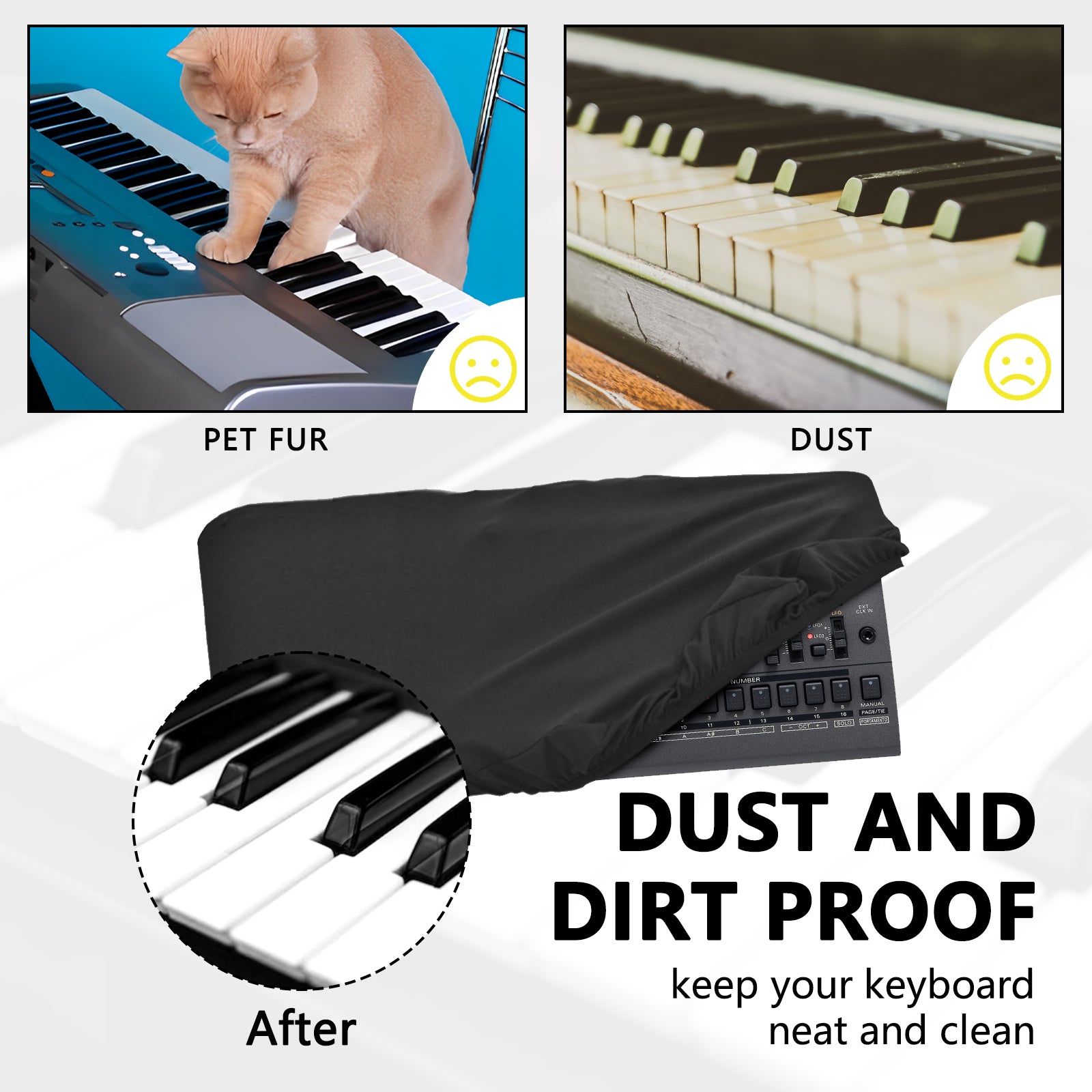 Musiin Pro Shield: Ultimate Stretch Chinlon Synthesizer Workstation Cover - Raindrop Proof Hair Compatible with Roland JD-08 JX-08 JU-06A JU-06 JP-08 JX-03 DK-01 Sound Modules