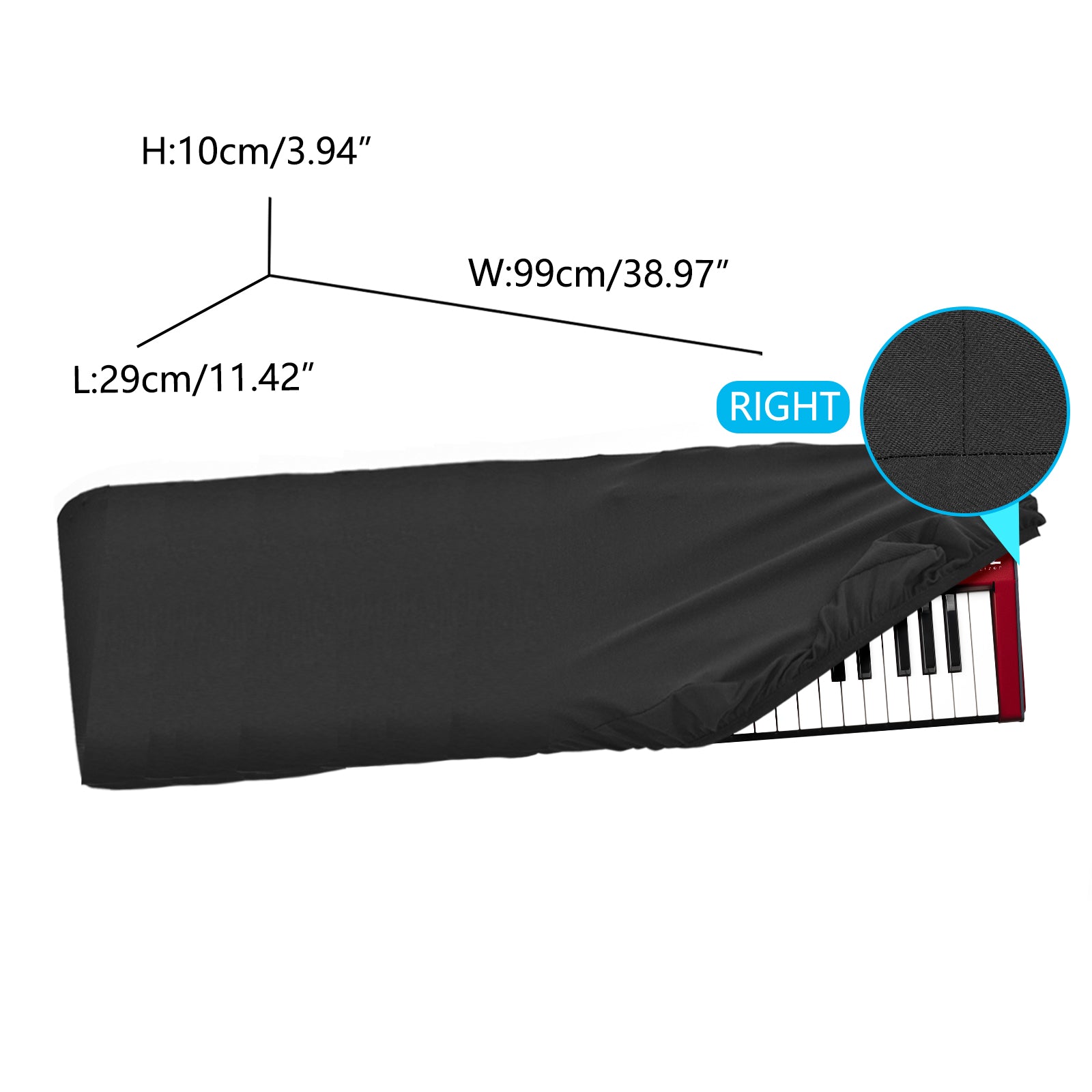 Musiin Pro Shield: Ultimate Stretch-fit Chinlon Keyboard Cover - Water & Dust Resistant, Compatible with Nord Wave 2 Keyboard