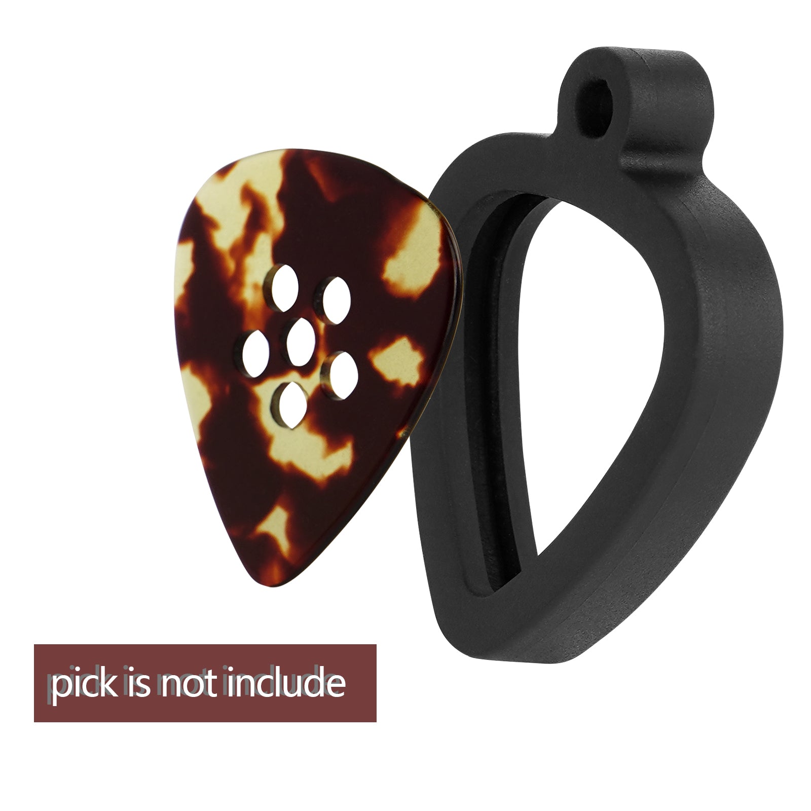 Musiin 2 Packs  Necklace Silicone Guitar Picks Pendant Lanyard Pendant Reversible Universal Pick Thickness (Standard)