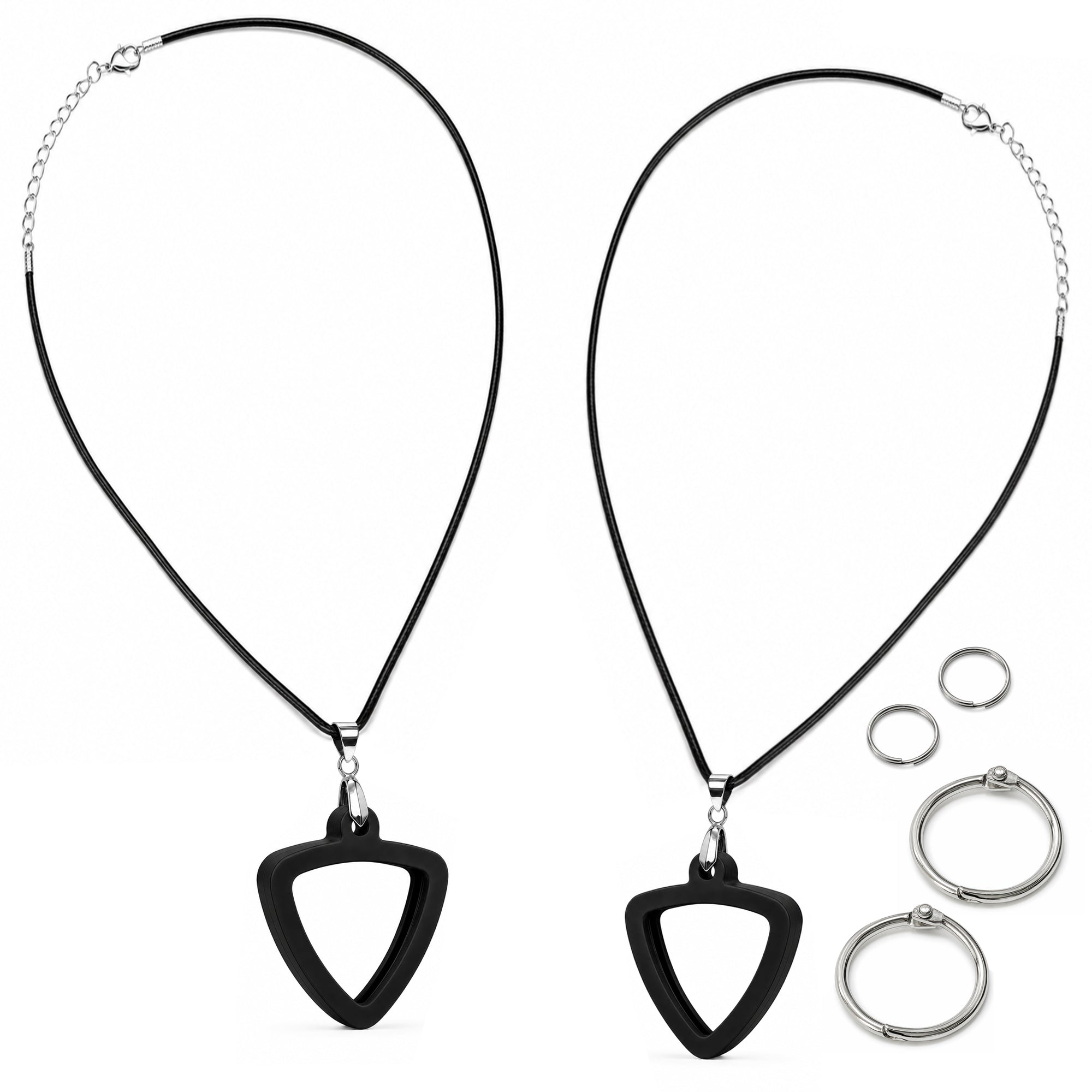 Musiin Guitar Pick Holder Necklace Compatible with Fender Dunlop D'Addario Triangle Picks, easy to access, suitable for players of various styles to showcase unique musical taste