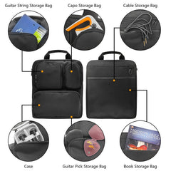 Musiin Travel Luggage Expansion Organizer for Musician - Holds sheet music, straps, capo, strings, cables, and instrument accessories bag