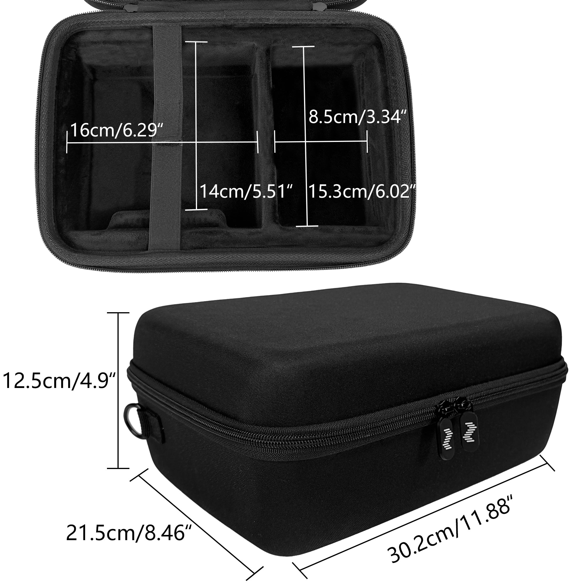 Musiin Audio Interface Carrying Case Compatible with Apollo Twin X DUO Gen 2/QUAD Gen 2, Equipped with Comfort Handle and Adjustable Shoulder Strap, Suitable for Traveling(Black)