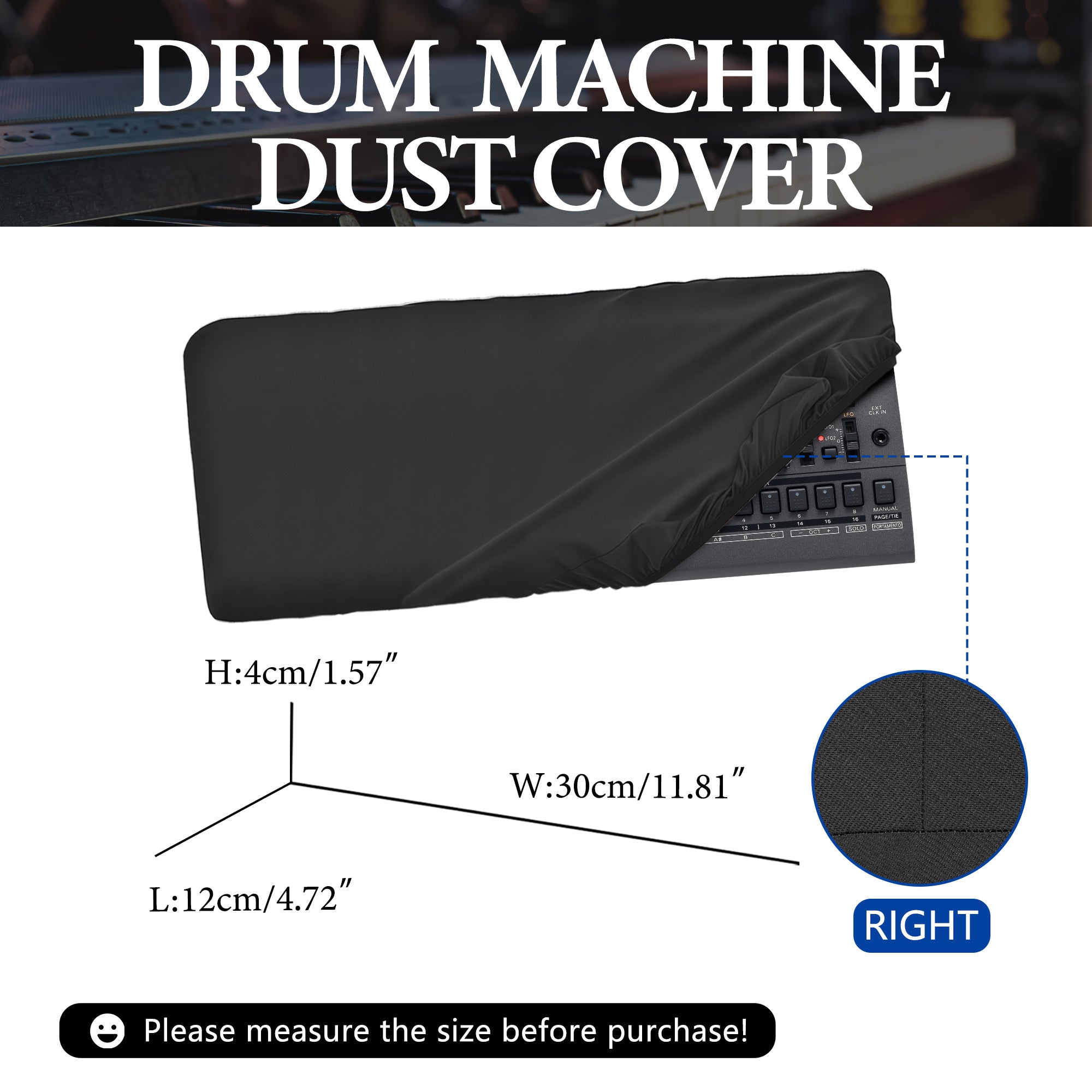 Musiin Synthesizer Dust Cover, Compatible with Roland JD-08, JX-08, JU-06A, JU-06, JP-08, JX-03, DK-01 Premium Chinlon Anti-scratch and dustproof, Soft Touch & Fitted design