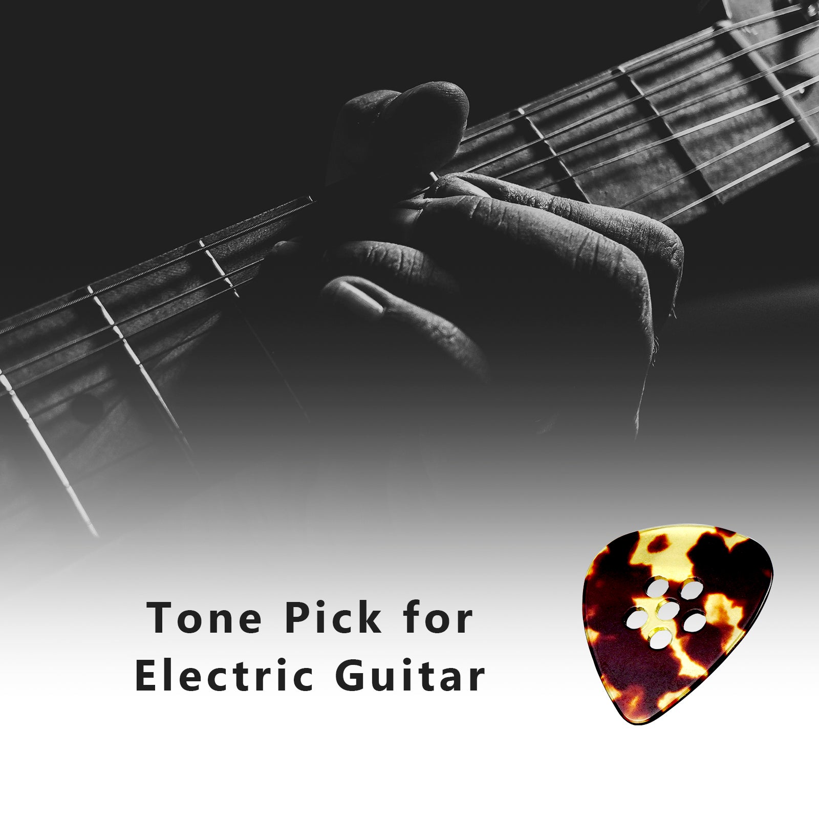 Musiin Custom Premium Guitar Pick Hand-Made Clear Tone pick for Electric Guitar Bass for Funk Jazz Blues Music (Tortie)