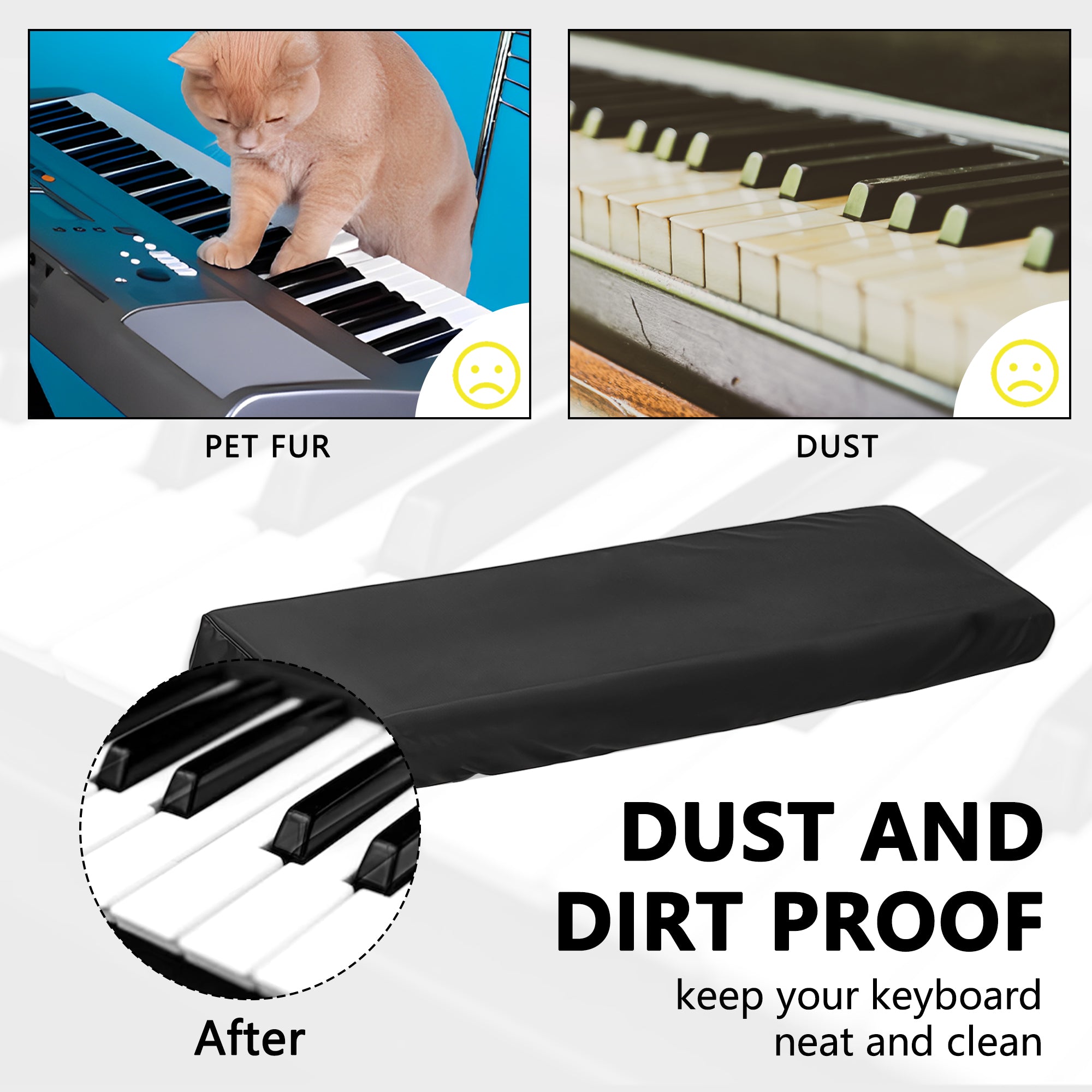 Musiin 76 Keys Piano Keyboard Cover Compatible with MODX M7 KORG Pa5X 76,KRONOS 73,Roland FA-07,and More, Water-Repellent with Adjustable Drawstring and Storage Bag for Outdoor Stage Live Show Protect