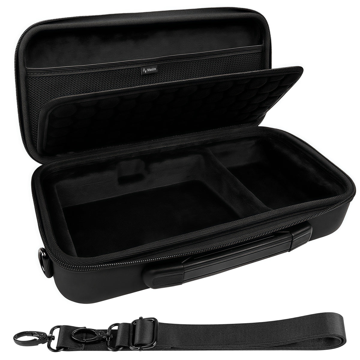 Musiin Custom Audio Interface Case Compatible with UA Apollo Solo Heritage/Apollo Solo USB, Hard Shell with Shoulder Strap, Separate Cable Compartment, Portable Storage for Studio, Travel, Daily