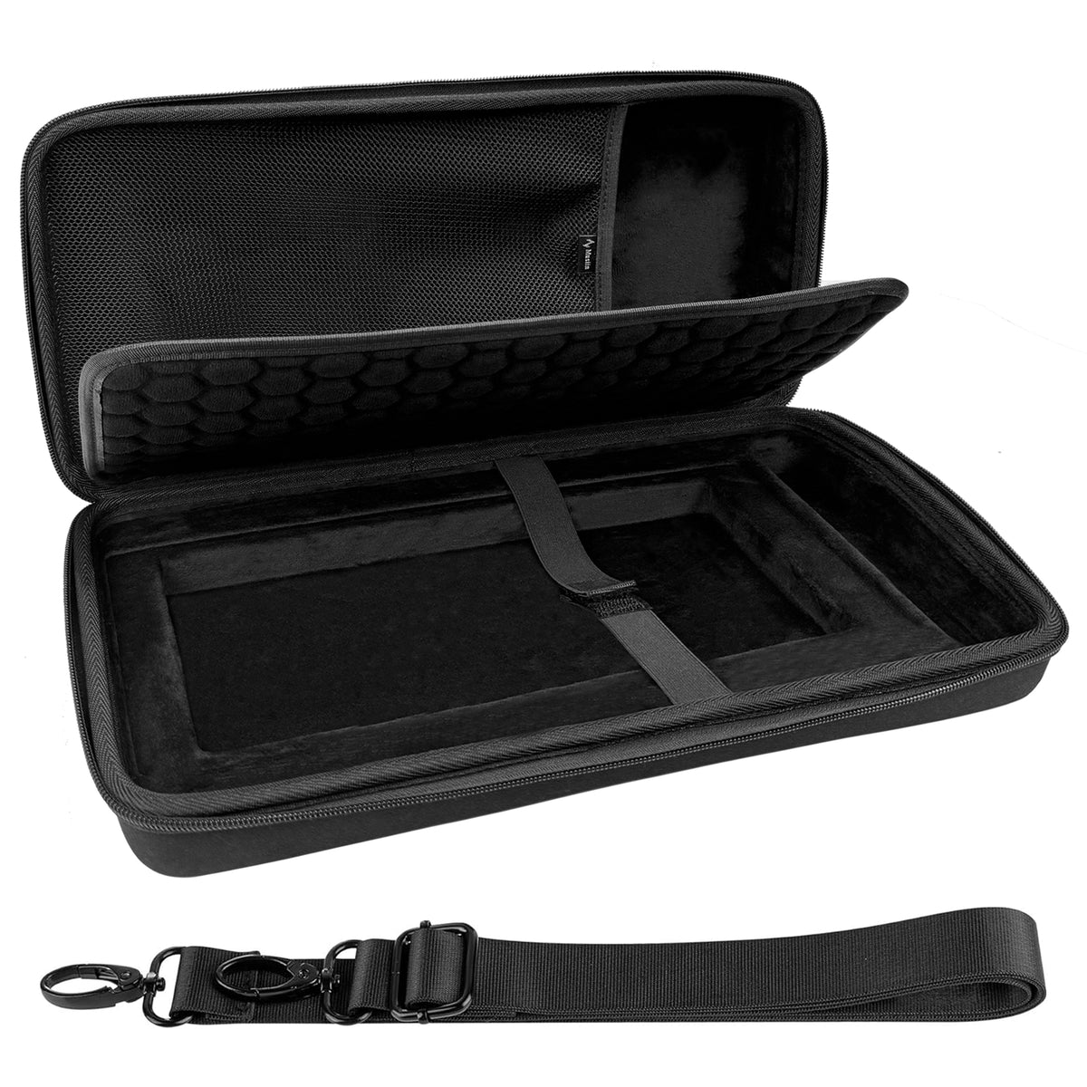 Musiin Premium DJ Controller Case Compatible with NI TRAKTOR X1 MK3,F1,Z1 Smooth Double Zippers, Soft Mesh Pocket, Hard Shell Carrying Case with Strap Ideal for Studio Storage and Outdoor Performance