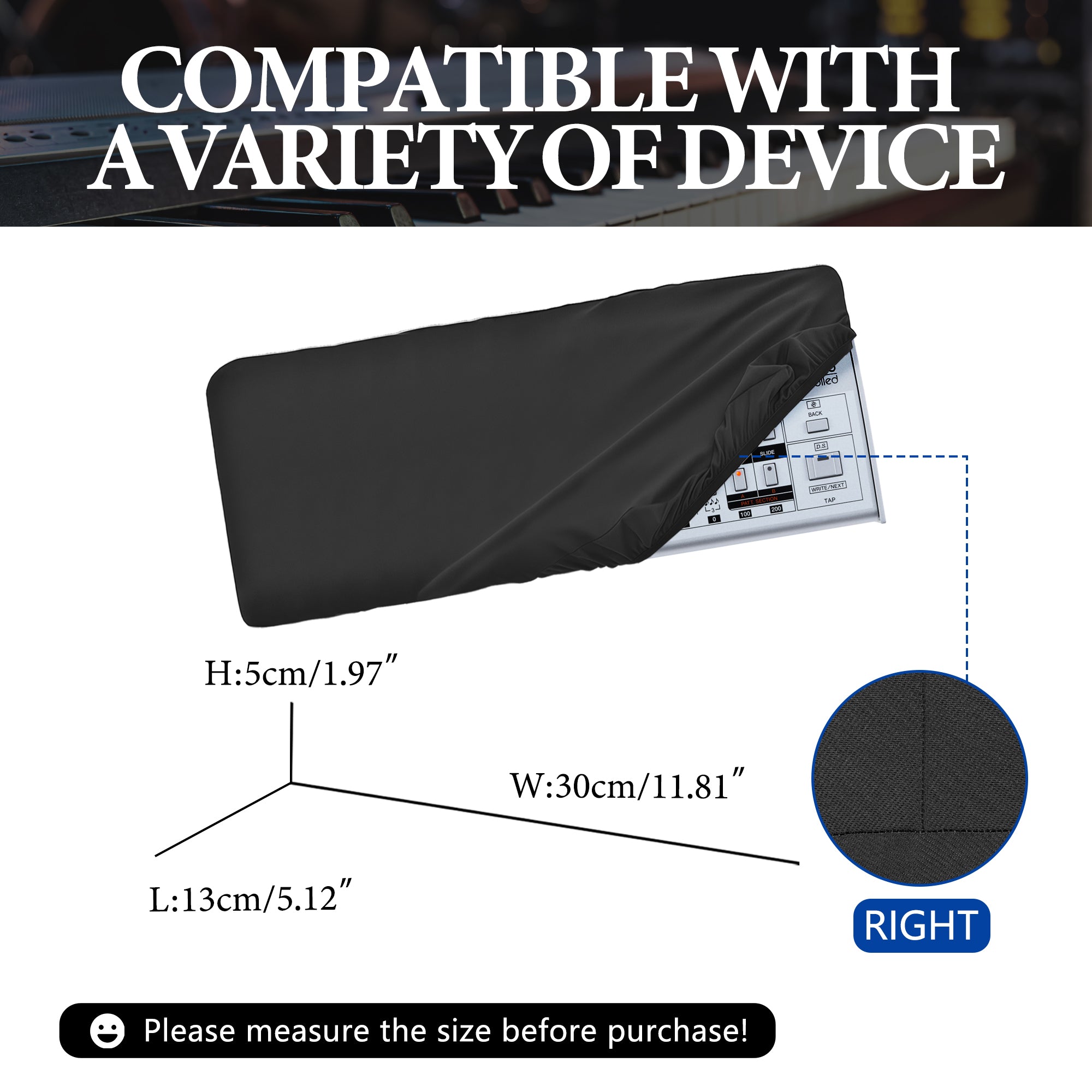 Musiin 25 Keys Piano Keyboard Dust Cover, compatible with Roland K-25m, AKAI MPK Mini MK3, Novation Launchkey Mini MK3,Deluxe Chinlon Dustproof & Anti-scratch, Silky Feel & Tailored Design