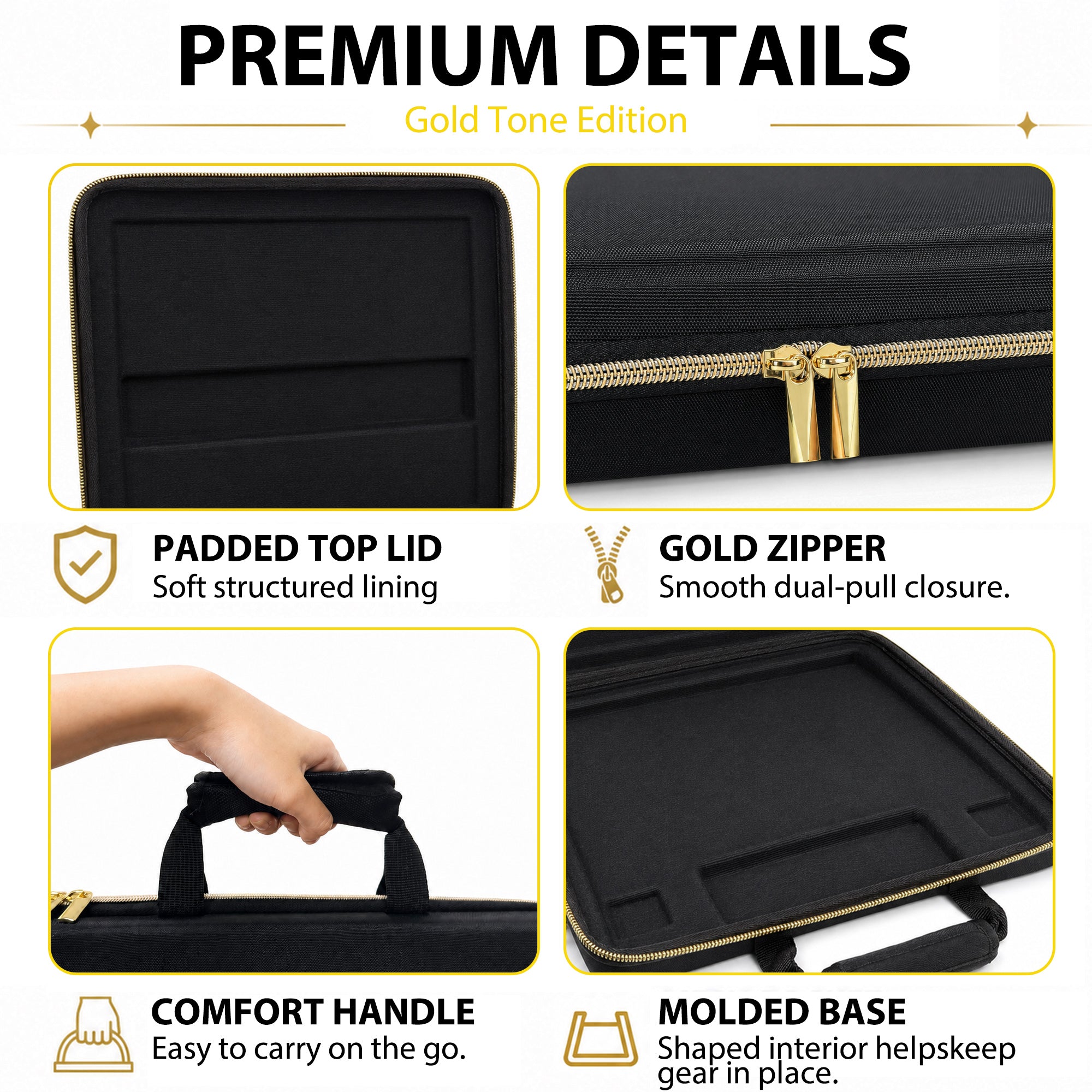 Musiin Premium DAW Case Compatible with NI Maschine+ MK3(Gold Tone Edition)
