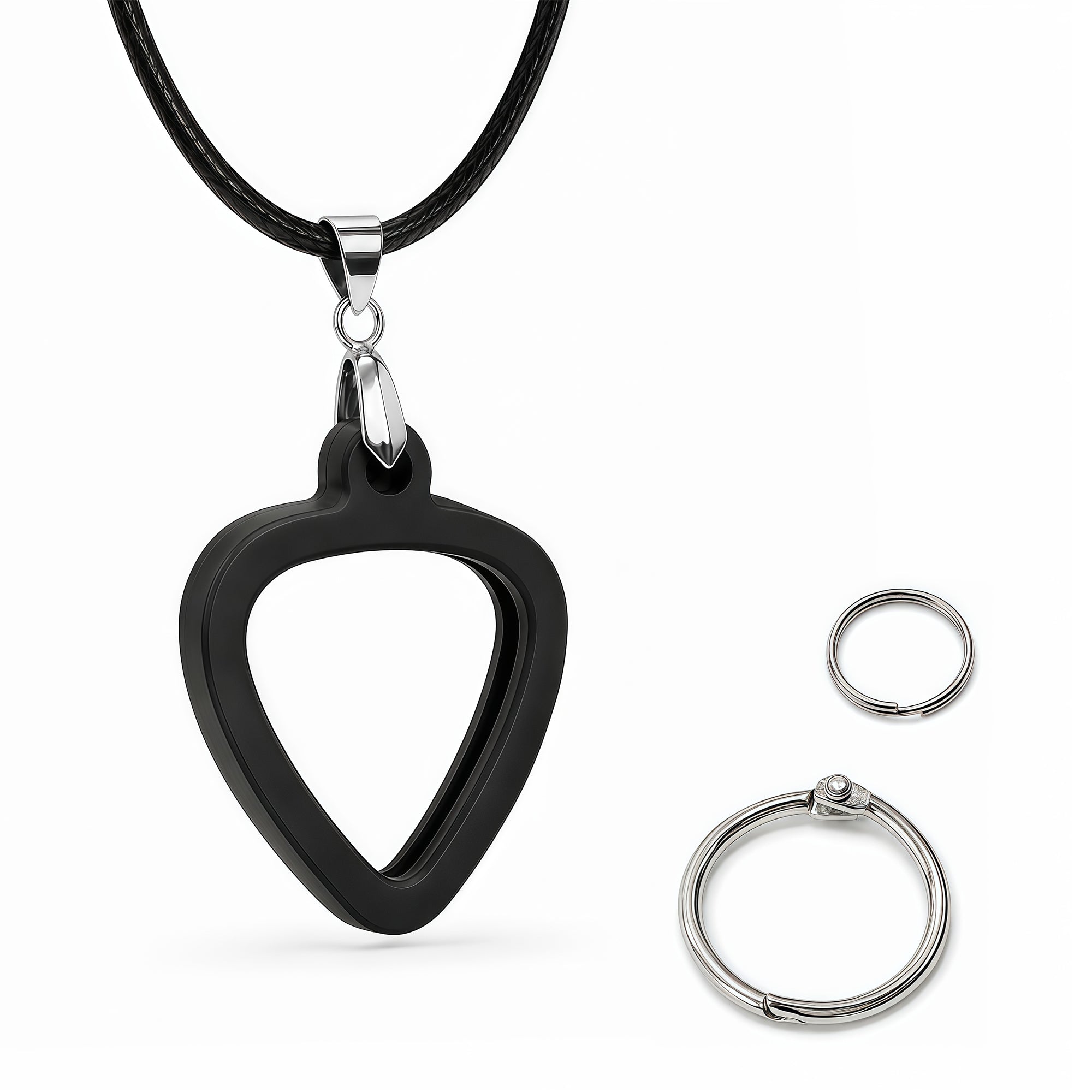 Musiin Guitar Pick Holder Necklace Compatible with Fender Dunlop D'Addario Triangle Picks, easy to access, suitable for players of various styles to showcase unique musical taste