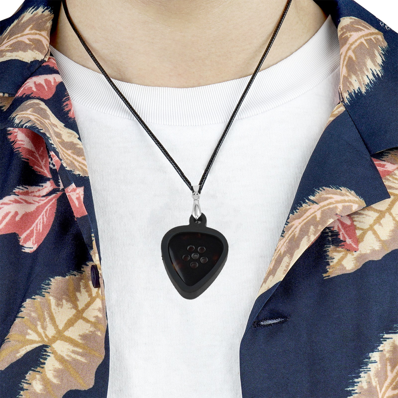 Musiin 2 Packs  Necklace Silicone Guitar Picks Pendant Lanyard Pendant Reversible Universal Pick Thickness (Standard)
