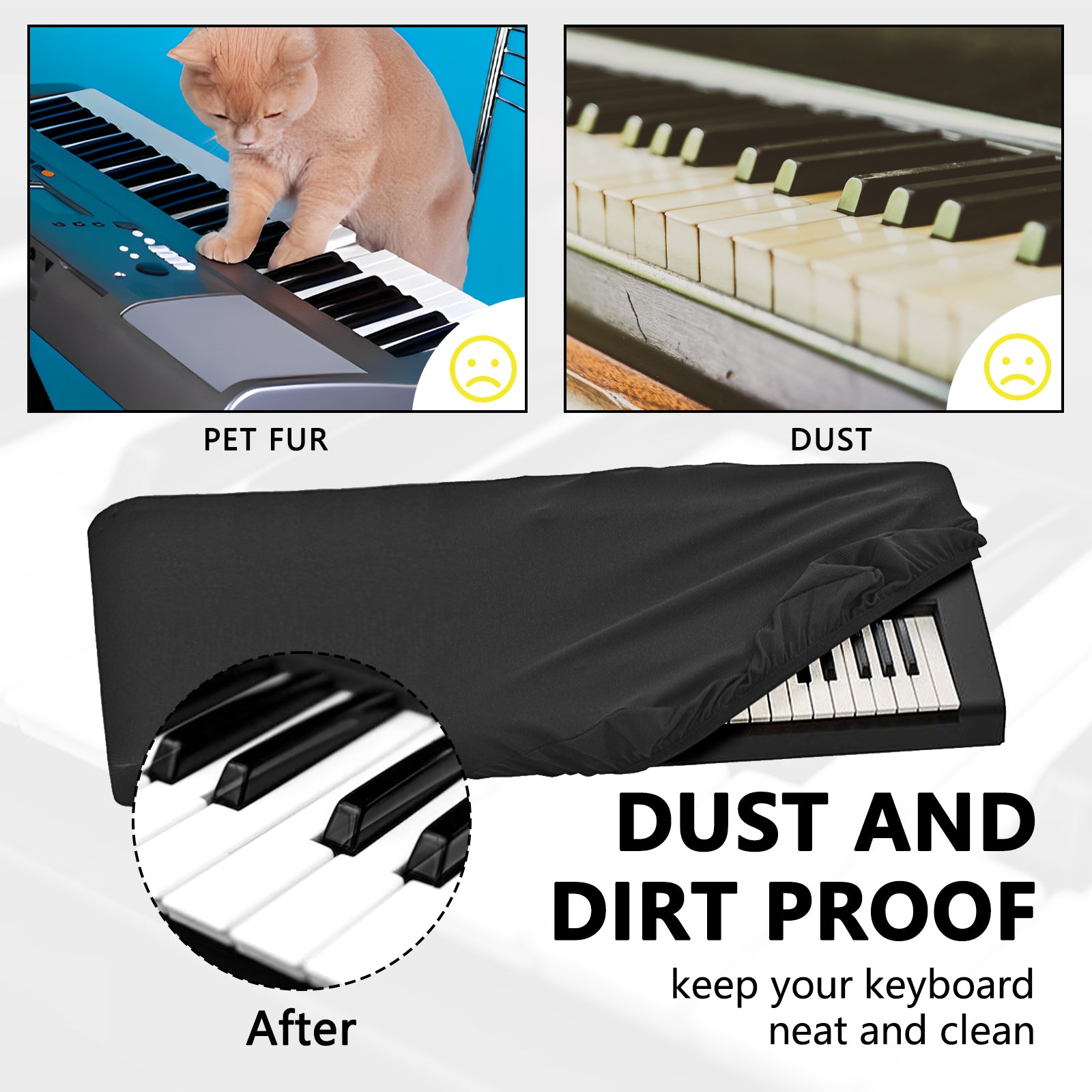 Musiin Pro Shield: Ultimate Stretch-fit Chinlon Keyboard Cover - Water & Dust proof, Compatible with PSRE473 PSR-SX600 Keyboard