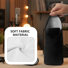 Musiin Premium Self-Adhesive Cloth for Microphone Cover Guitar Head Cover, 13×13in Cloth for Most Revelator Dynamic USB Harmonica Small Audio Equipment and More, black & khaki set for easy pairing