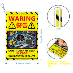 Musiin Double-Sided Music Gear Proetction Warning Acrylic Keychain – Double-Visible ''DON'T TOUCH MY GEAR'' Funny Warning Sign, Designed for Gear Lovers, Band Members, and Daily Keys or Bags