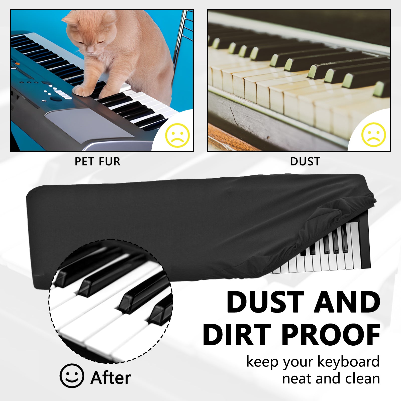 Musiin Pro Shield: Ultimate Stretch-fit Chinlon Keyboard Cover - Water & Dust Resistant, Compatible with Native Instruments A61 Keyboard