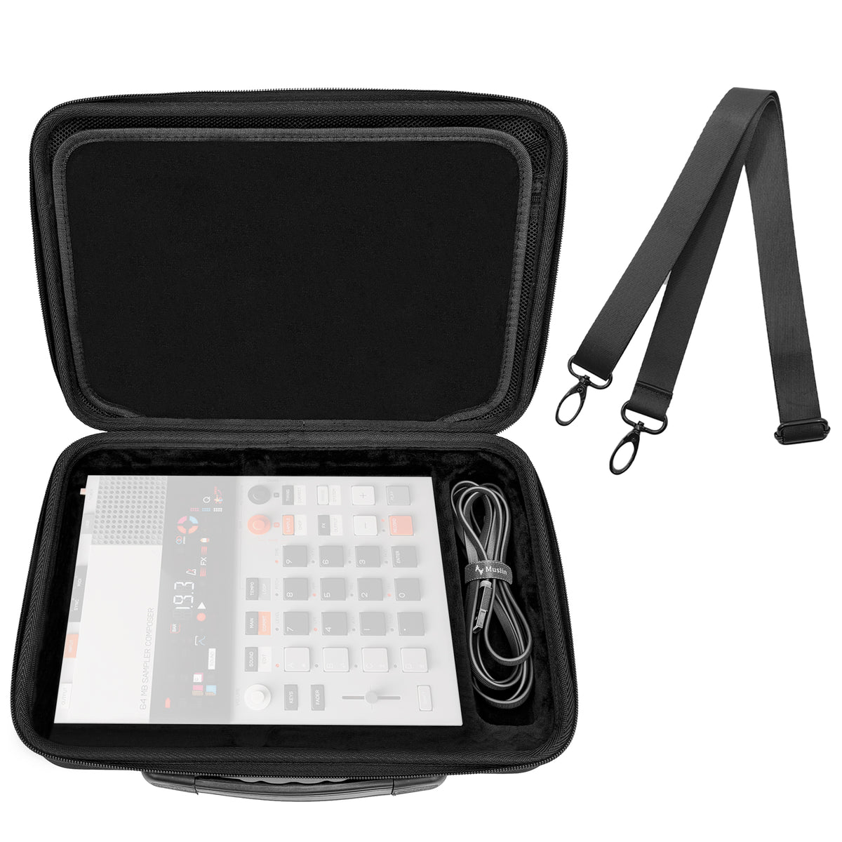 Musiin Audio Sampler Case Compatible with Teenage Engineering EP-133 K.O. II/EP-1320 Medieval Sampler, with Cable Compartment & Top Mesh Pocket, Portable Music Gear Case