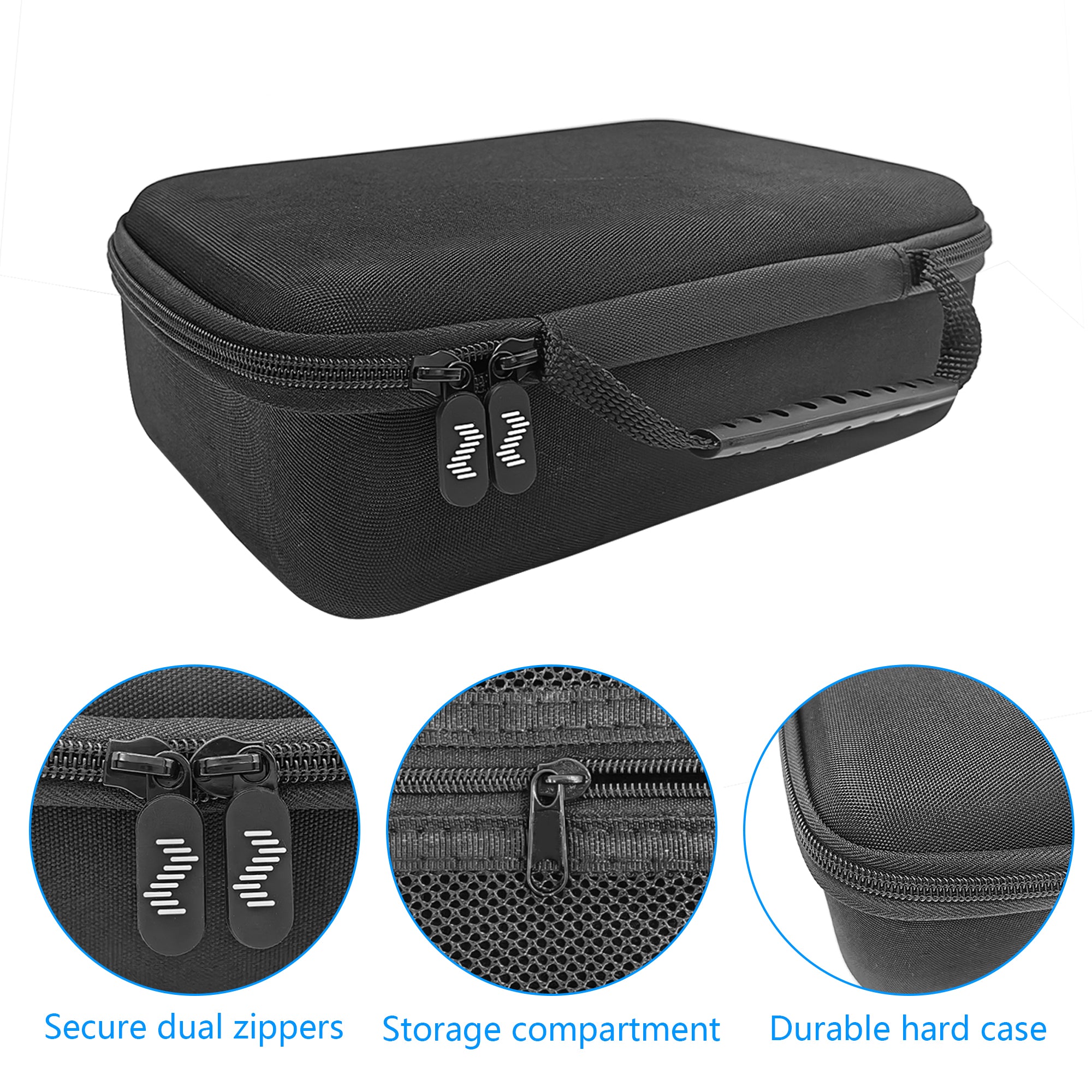 Musiin Audio Interface Storage Case, Compatible with SSL2 MKII and SSL2+ MKII Audio Interfaces, Top Cover Zipper Mesh Pocket Design and Handle Strap, Portable Travel Storage Case (Black)