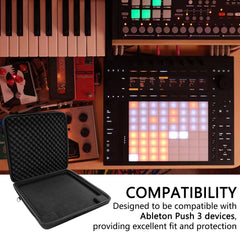 Musiin Audio Workstation Controller Case Compatible with Ableton Push 3 Hard Shell Features Crossbody Strap, Eva Shell, Fleece Lining to Protect Your Device from Damage