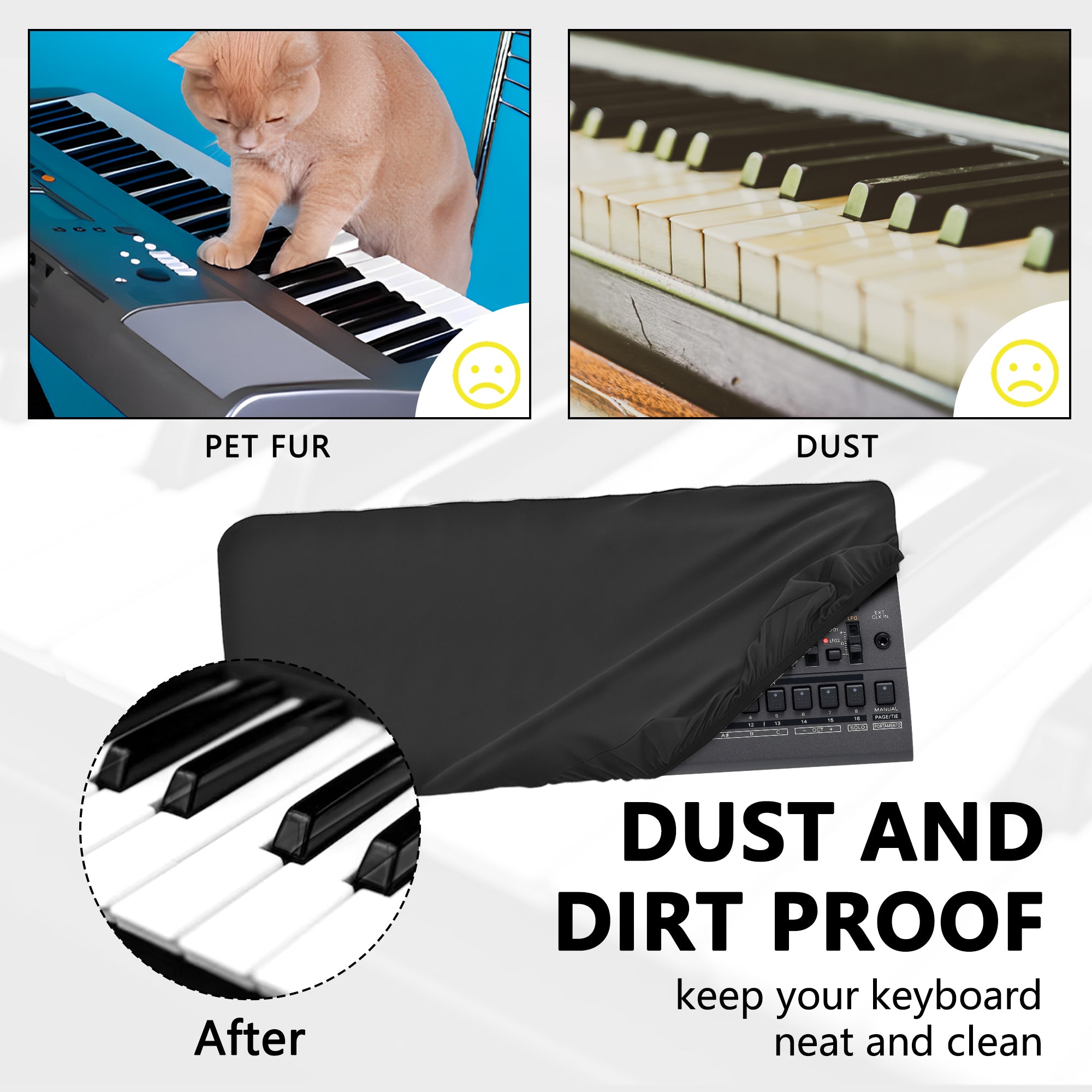 Musiin Synthesizer Dust Cover, Compatible with Roland JD-08, JX-08, JU-06A, JU-06, JP-08, JX-03, DK-01 Premium Chinlon Anti-scratch and dustproof, Soft Touch & Fitted design
