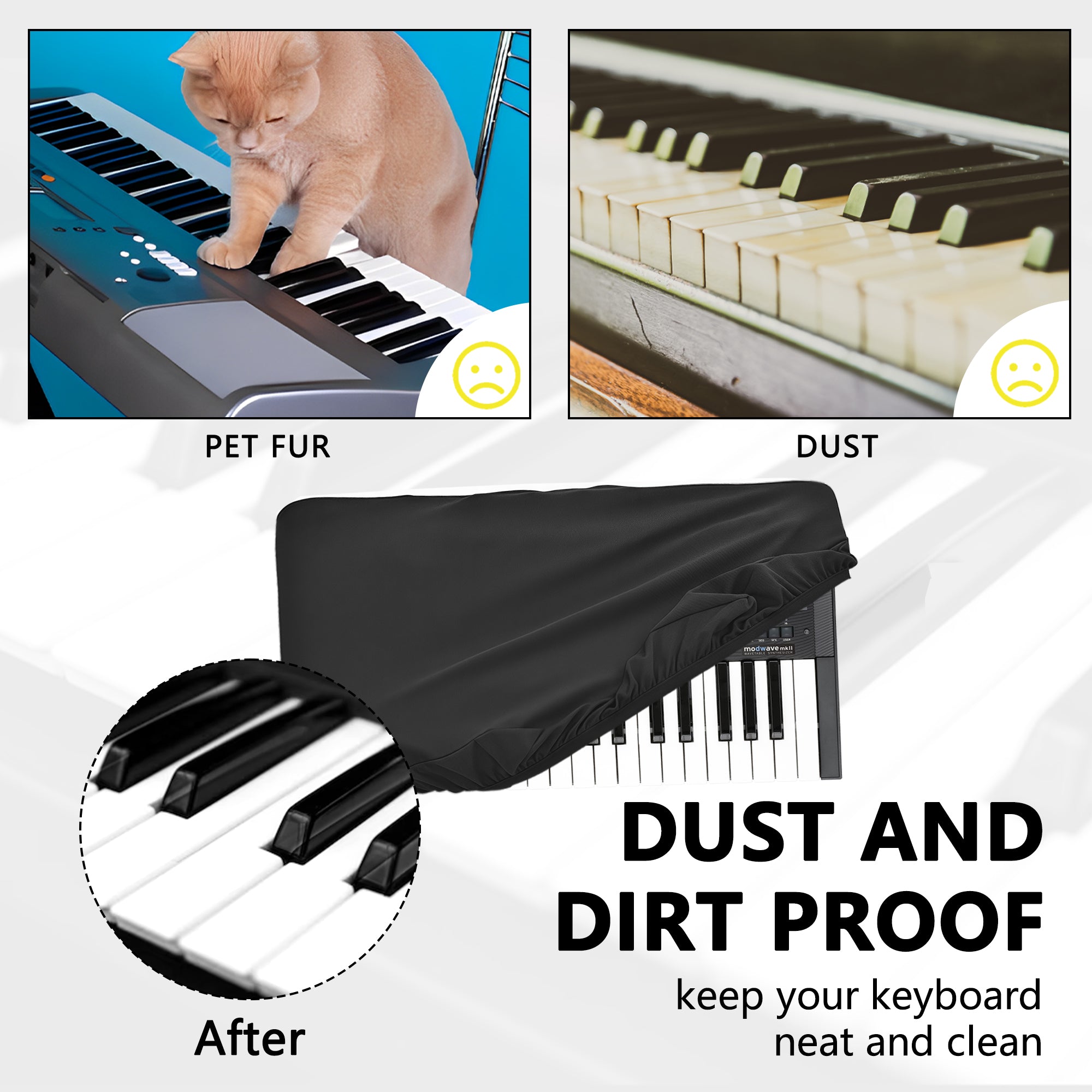 Musiin Keyboard Synthesizer Dust cover compatible with Korg Modwave mk2, Moog Messenger KingKORG NEO, opsix mk II, wavestate mk2,Premium Chinlon Anti-scratch and dustproof, Soft Touch & Fitted design