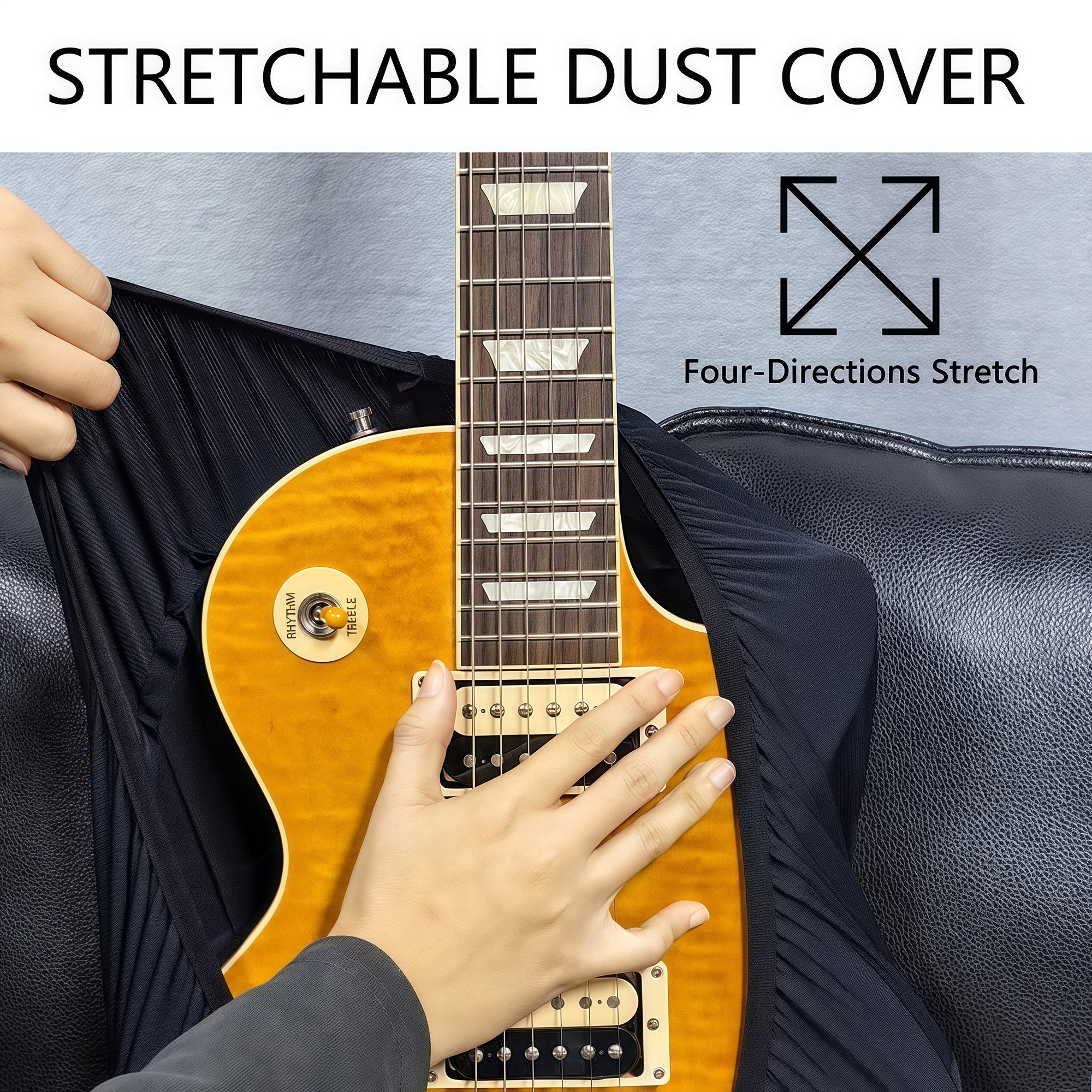 Musiin Premium Guitar Dust Cover Compatible with Gibson Fender Donner Electric Guitar, Luxury Chinlon Anti-dust & Scratch-proof, Smooth Touch & Custom Fit(GG-M)
