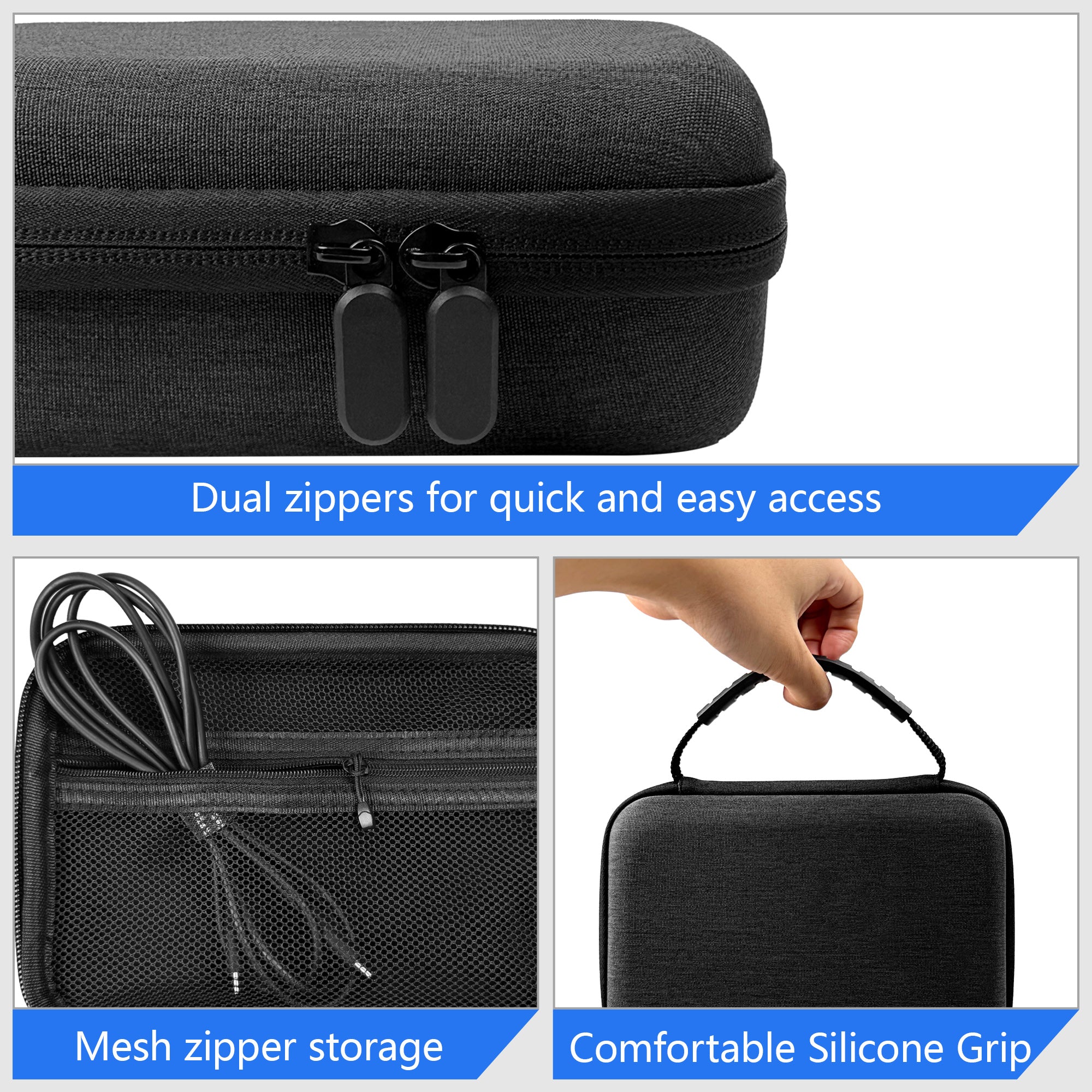 Musiin Audio Interface Hard Case Compatible with Focusrite Scarlett Solo 4th Gen, EVA Portable Bag with Soft Lining, Mesh Pocket, Dual Zipper, and Silicone Handle for Studio, Travel, and Gig Use