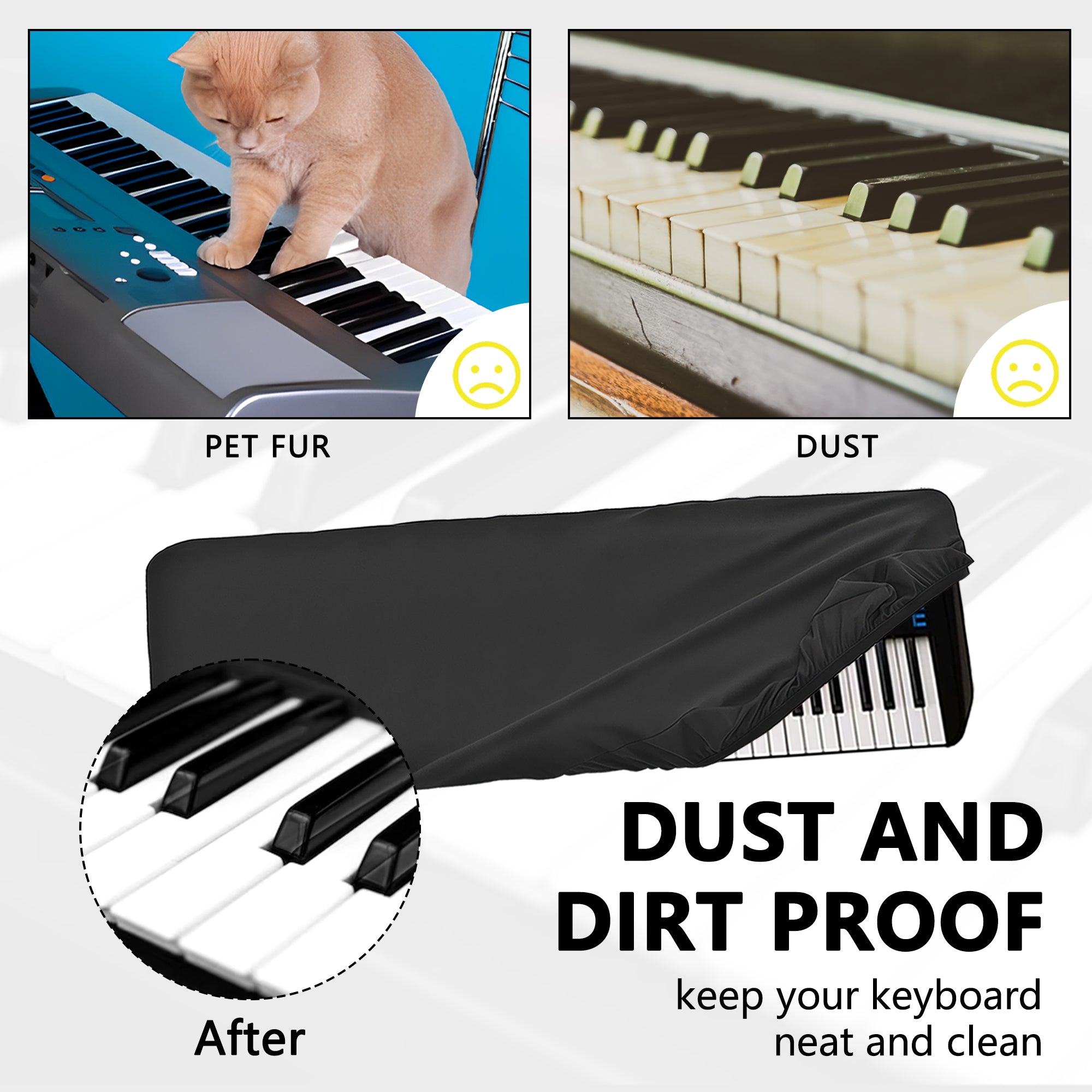 Musiin 76 and 73 keys piano keyboard dust cover, compatible with Yamaha MODX7 76,PSR-EW310,KORG SV-2 73,SV-2S 73,Premium Chinlon Anti-scratch and dustproof, Soft Touch & Fitted design