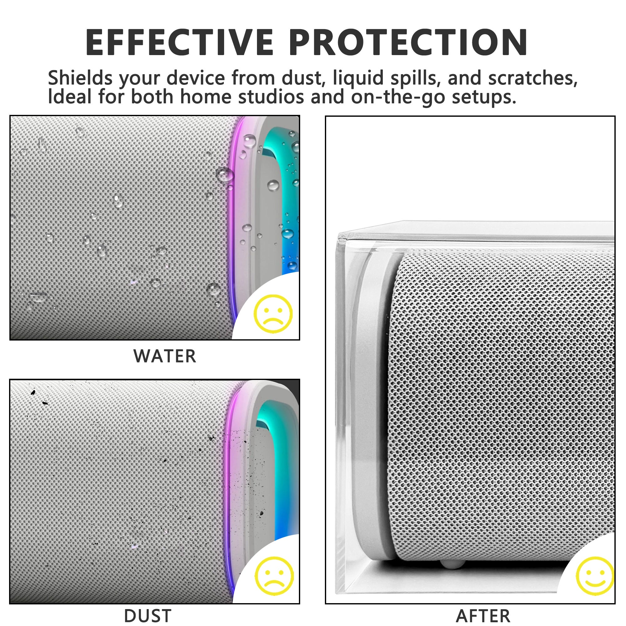Musiin Portable Bluetooth Speaker Cover Compatible with Sony ULT FIELD 5, Transparent Acrylic Material, Reserved Wire Groove, Waterproof and Dustproof, Suitable for Home Studio Desktop Protection