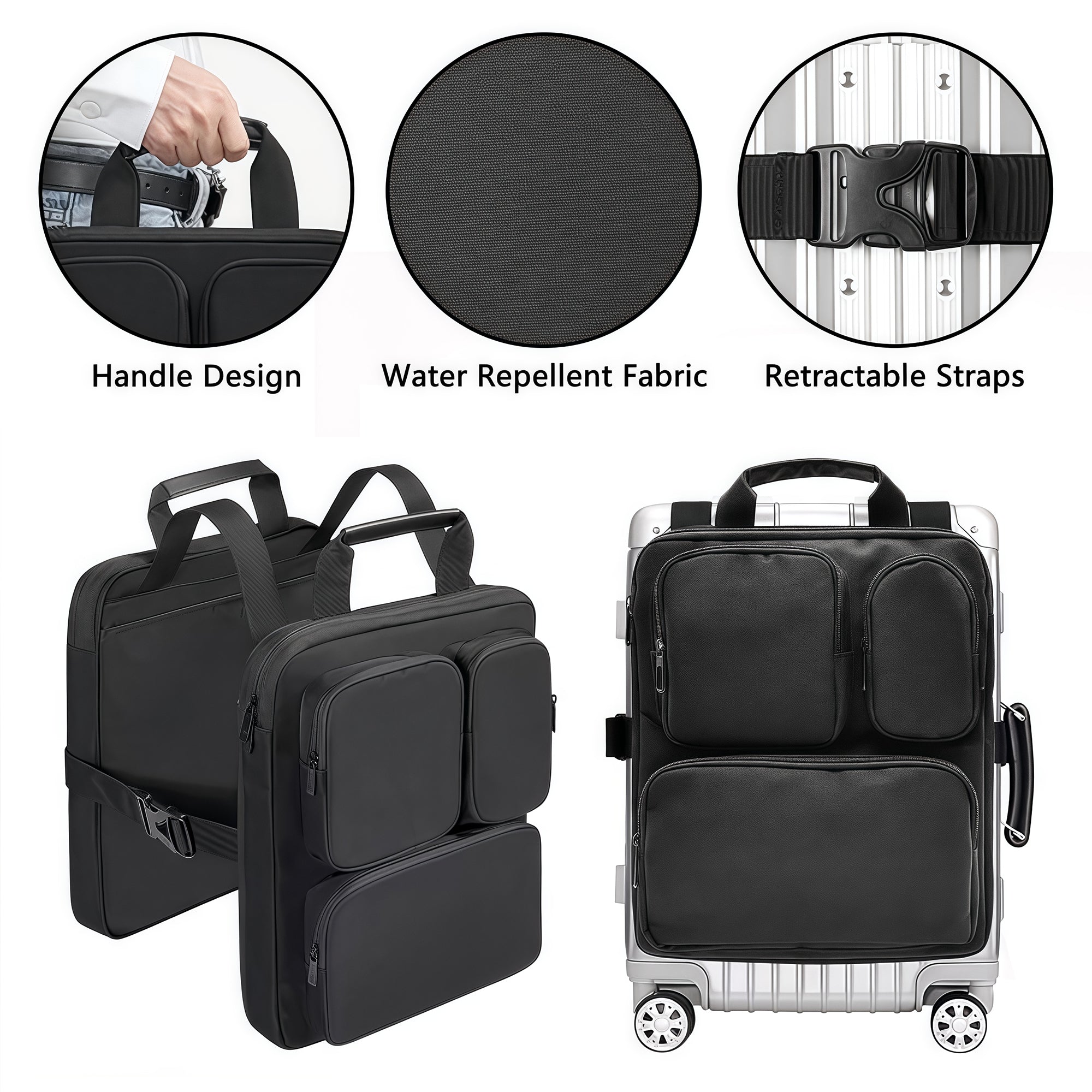 Musiin Travel Luggage Expansion Organizer for Musician - Holds sheet music, straps, capo, strings, cables, and instrument accessories bag